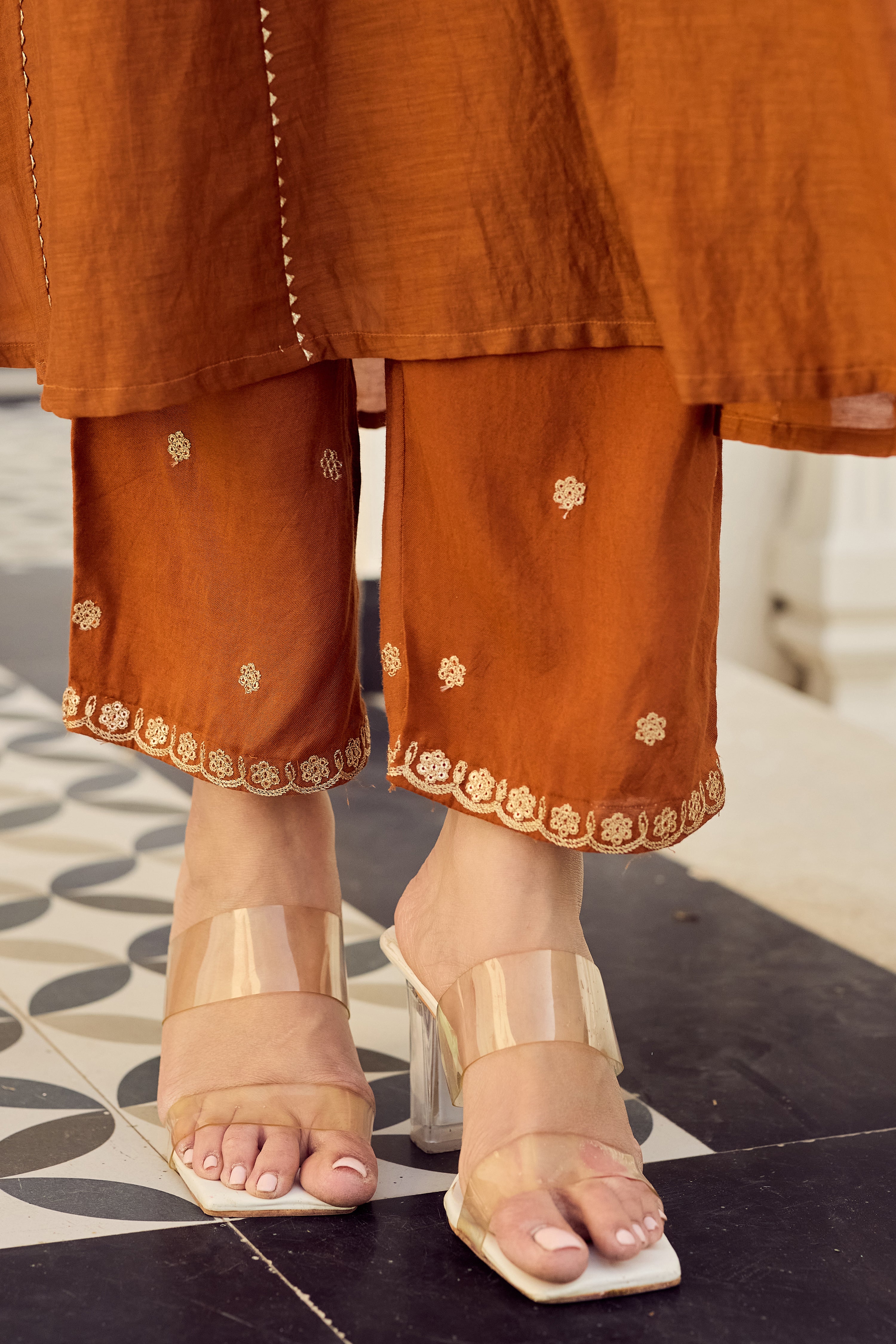 Rust Royale Embroidered Suit Set