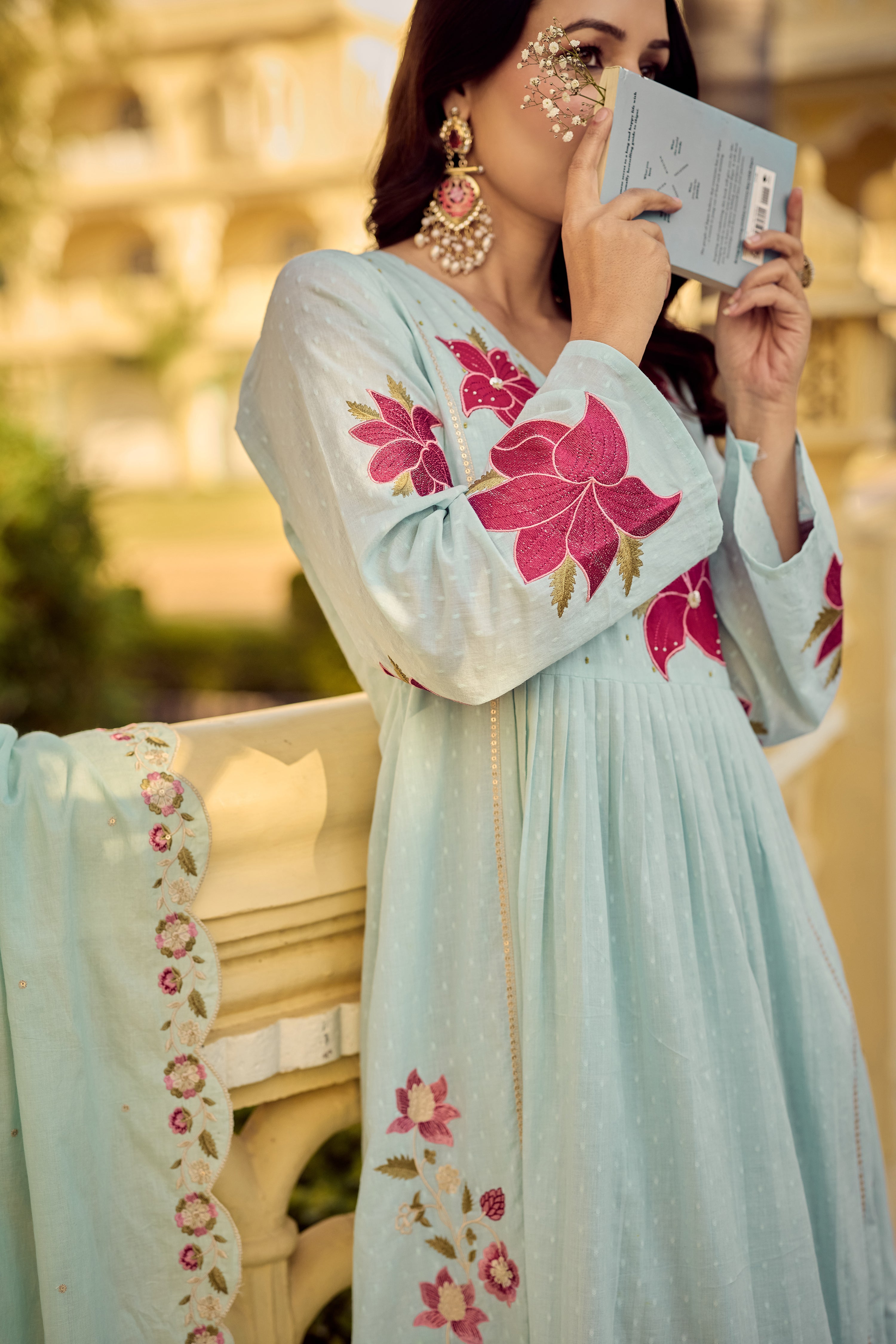 Aqua Blossom Suit Set