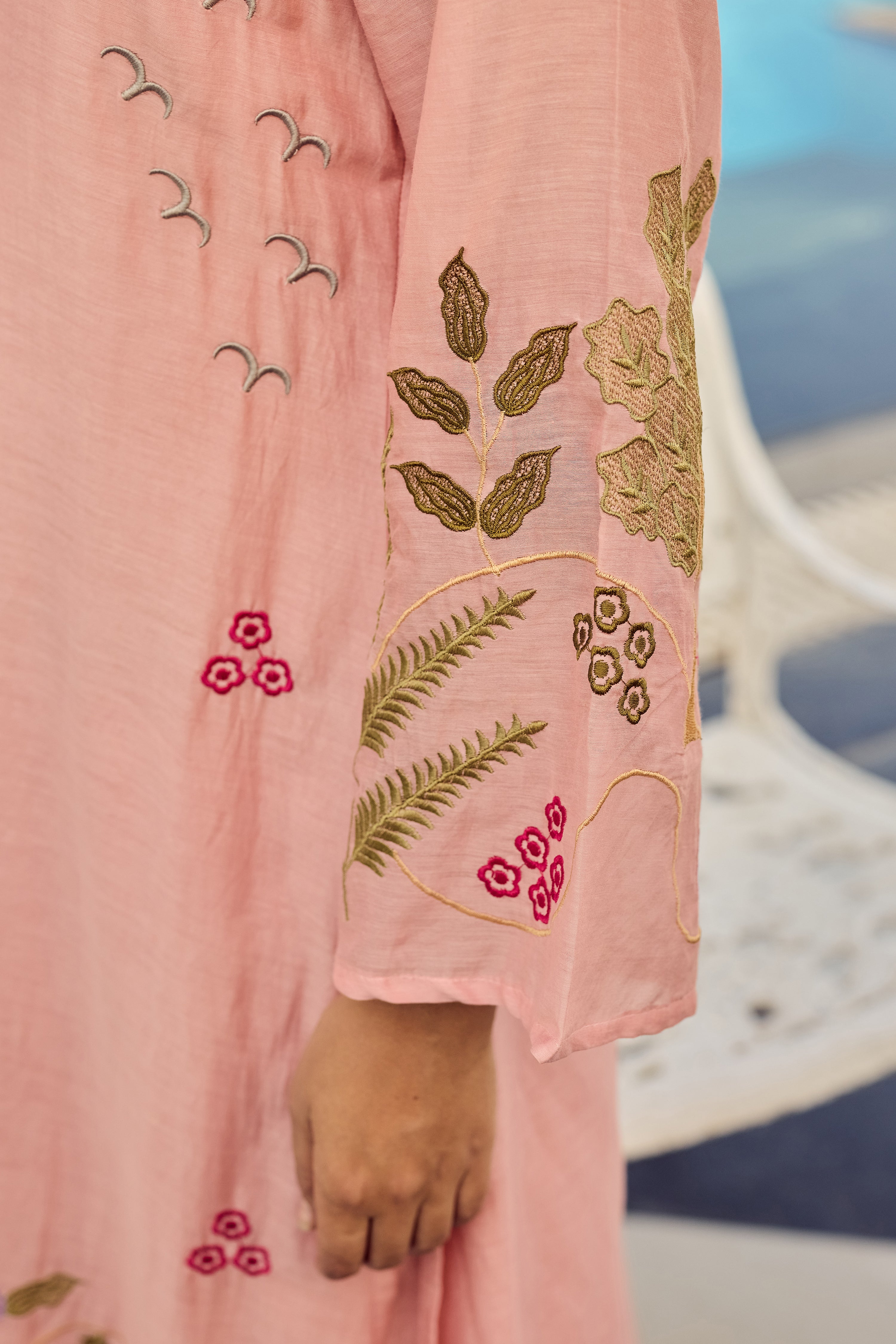 Dusty Rose Glow Chanderi Suit Set