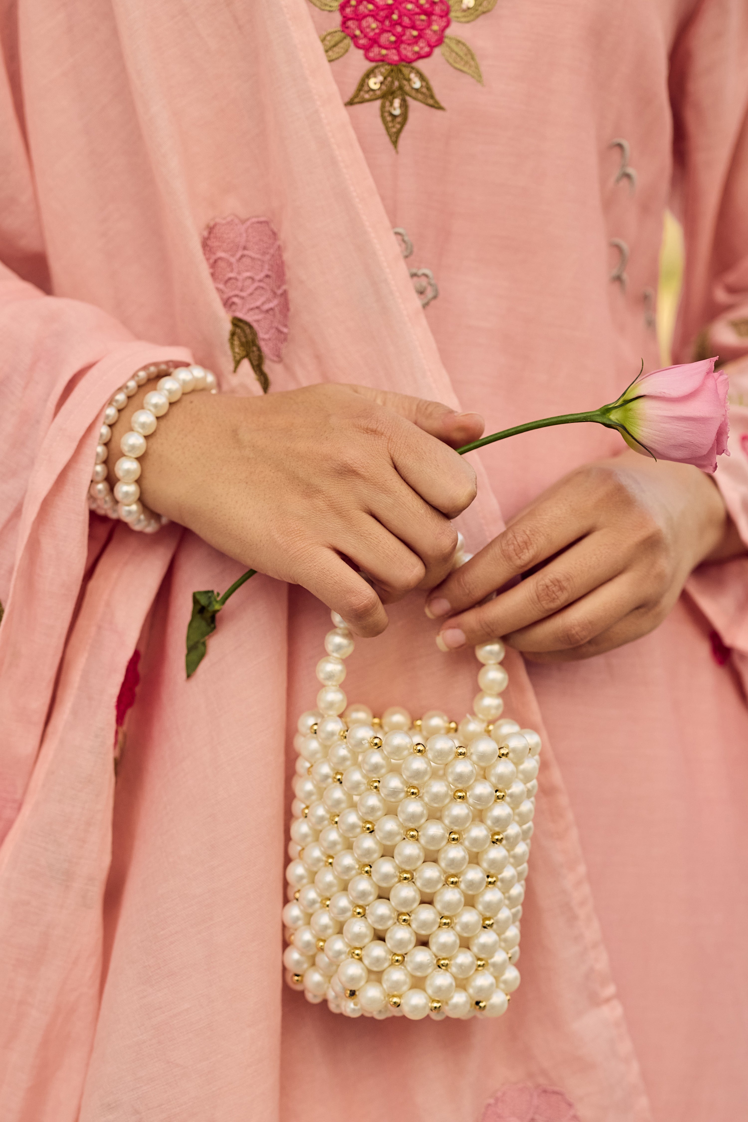 Dusty Rose Glow Chanderi Suit Set