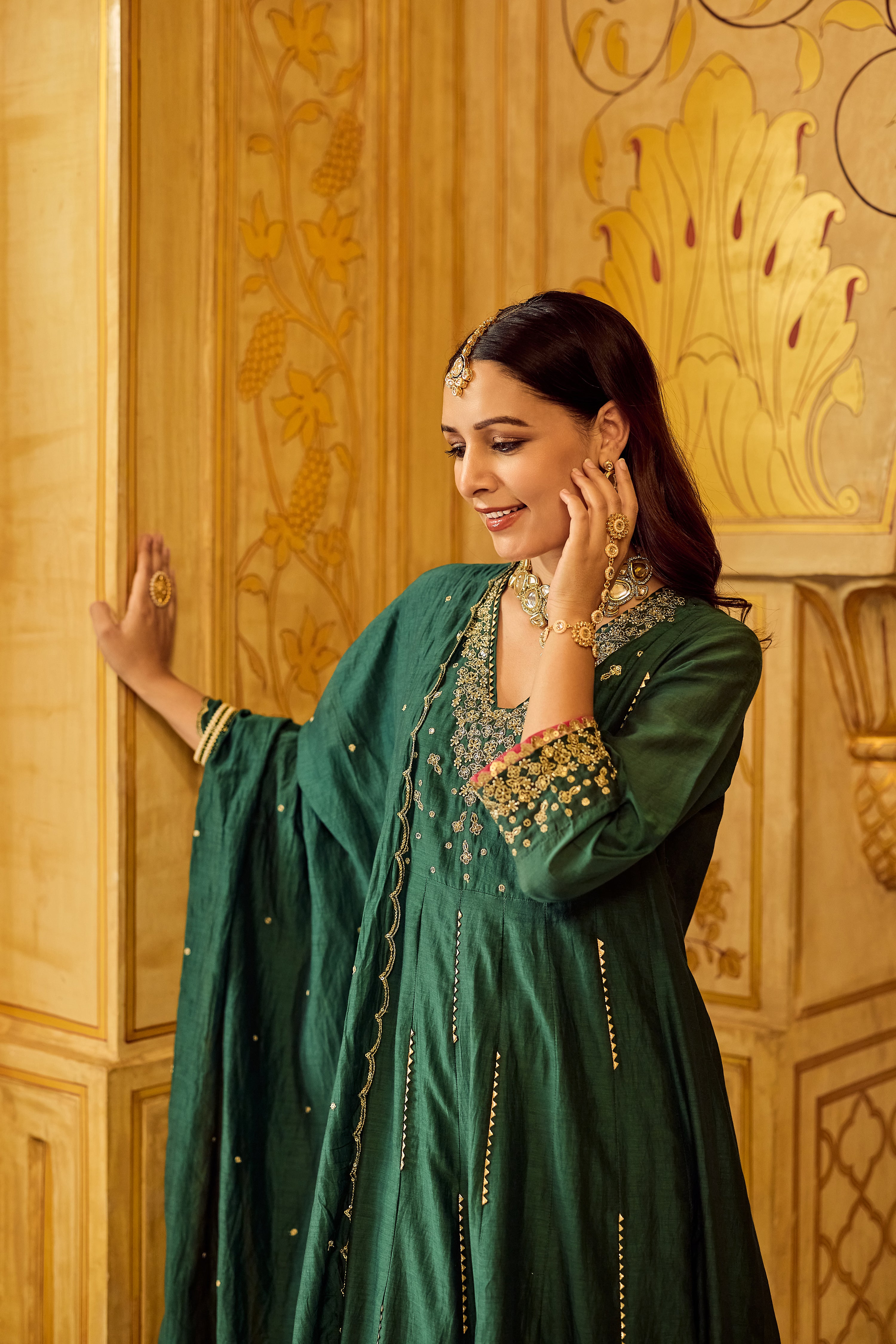 Forest Bloom Mul Chanderi Suit Set