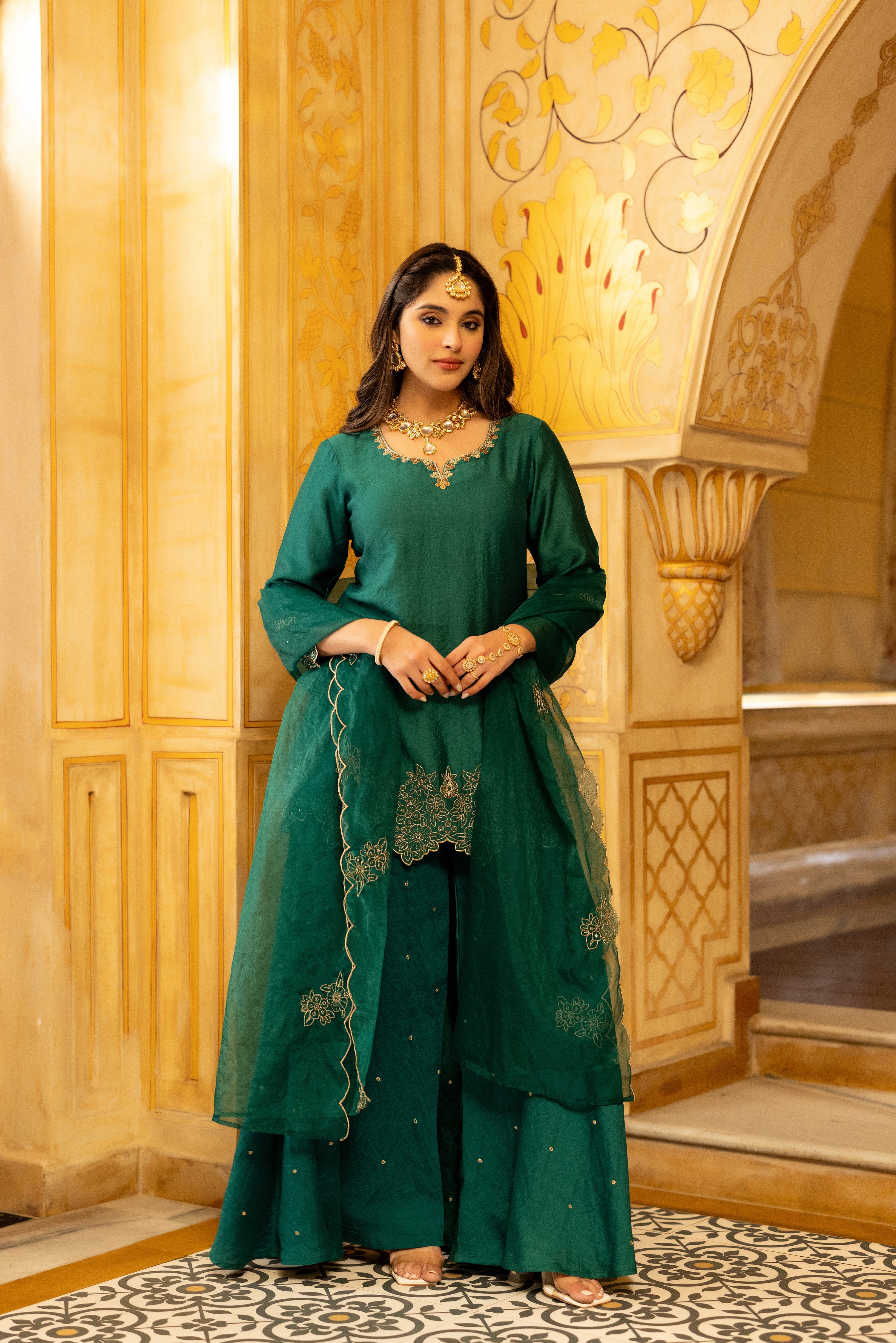 Emerald Satoori Royale Silk Suit Set