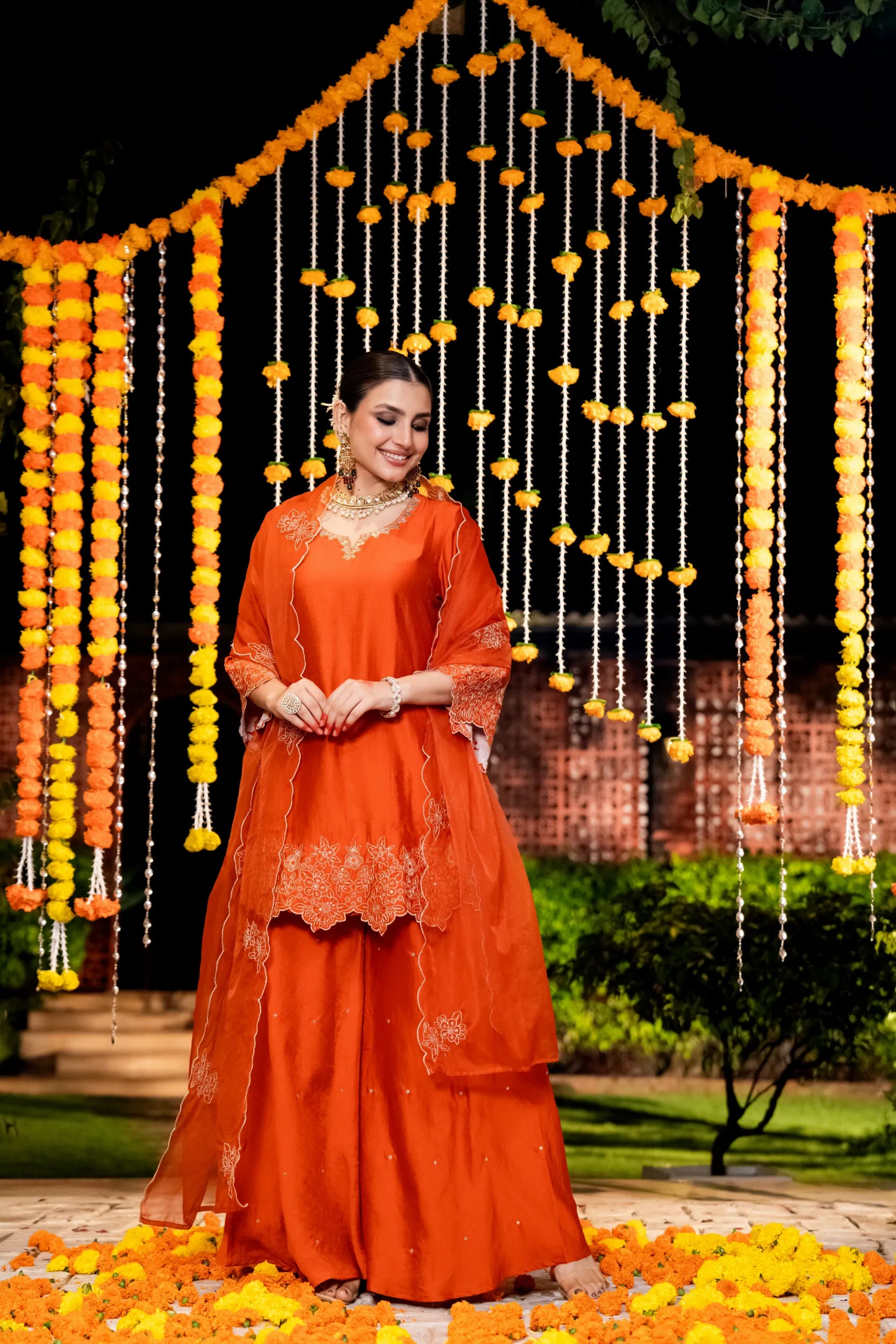 Amber Aura Satoori Silk Suit