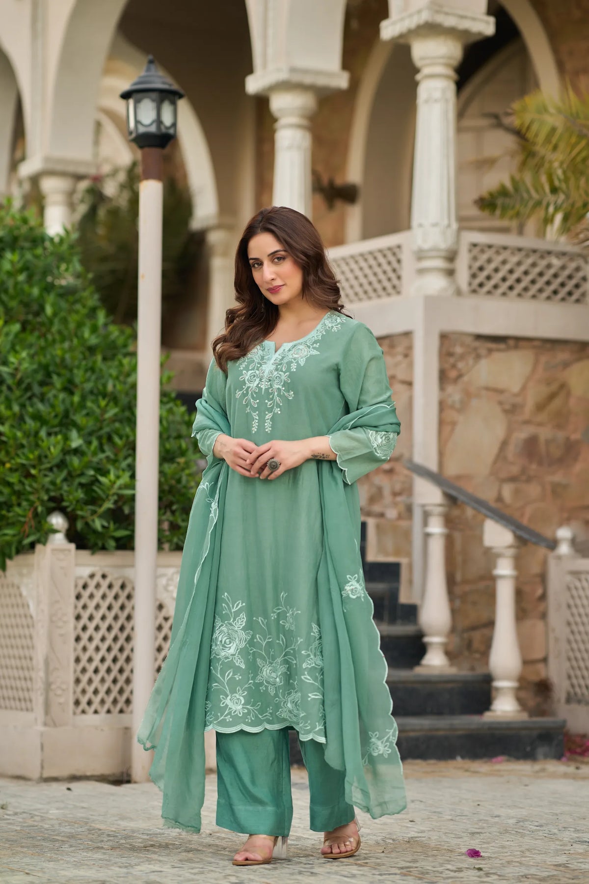 Mint Blossom Kurta Set