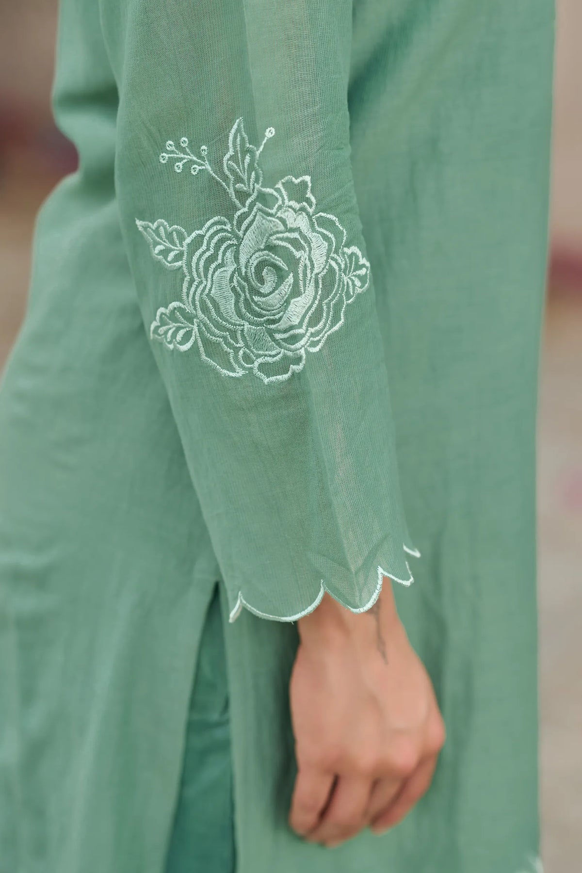 Mint Blossom Kurta Set