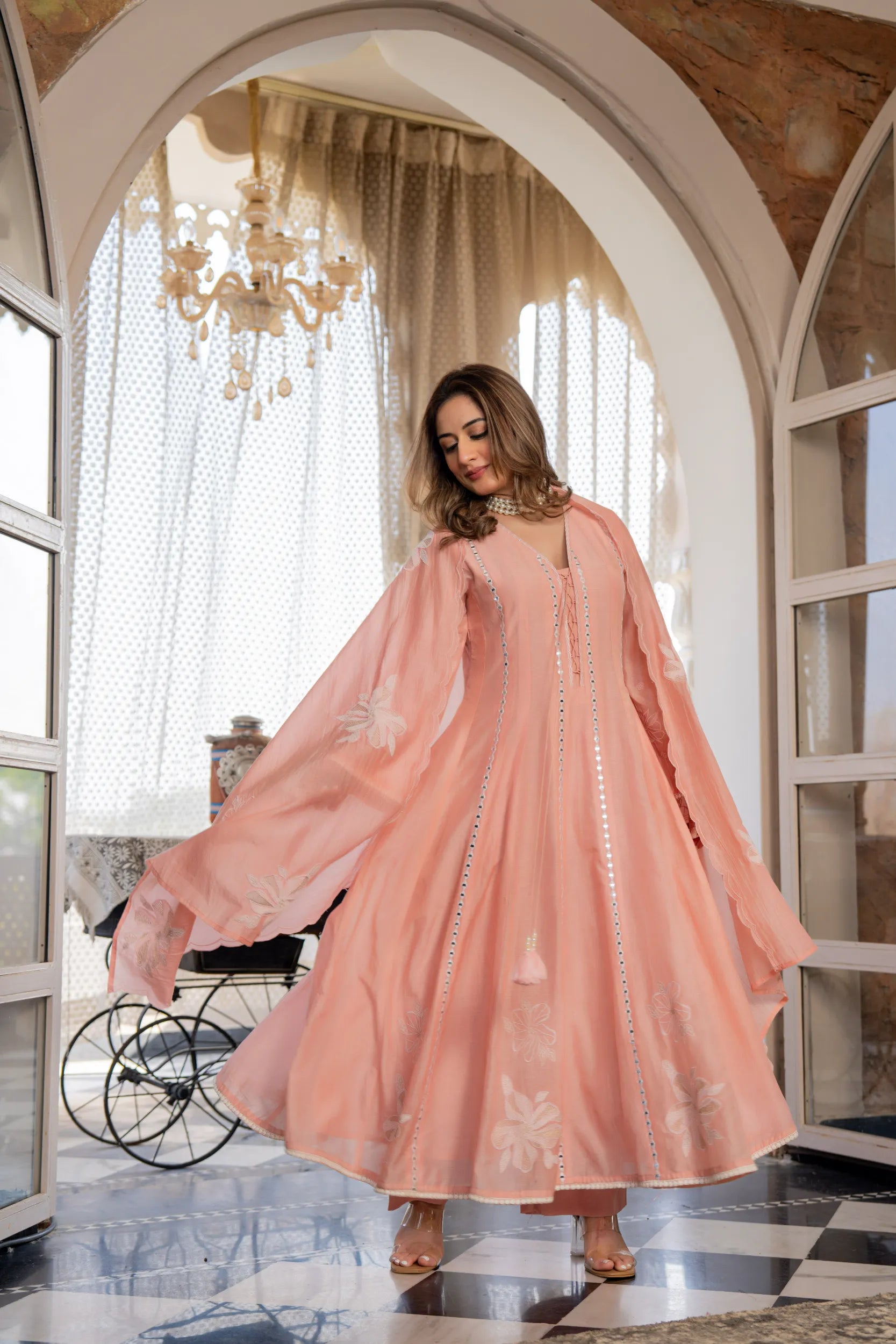 Blush Petal Chanderi Kurta Set