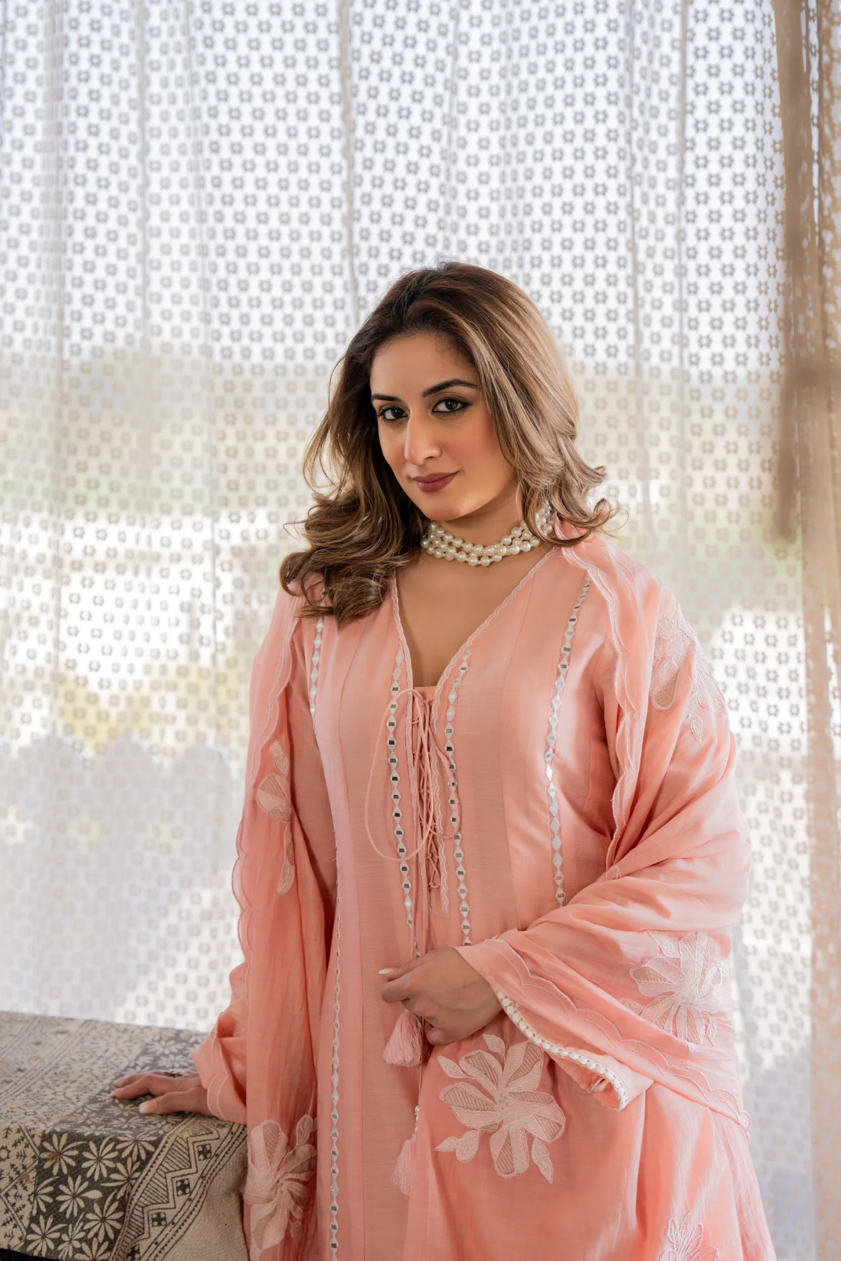 Blush Petal Chanderi Kurta Set