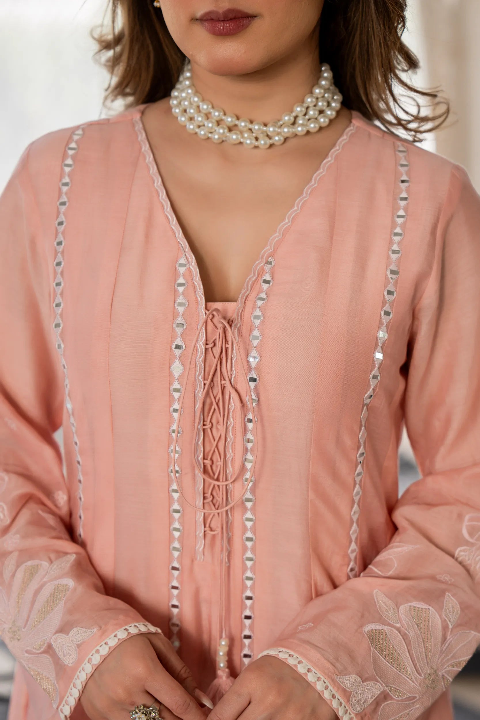 Blush Petal Chanderi Kurta Set