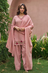 Blush Rose Embroidered Kurta Set