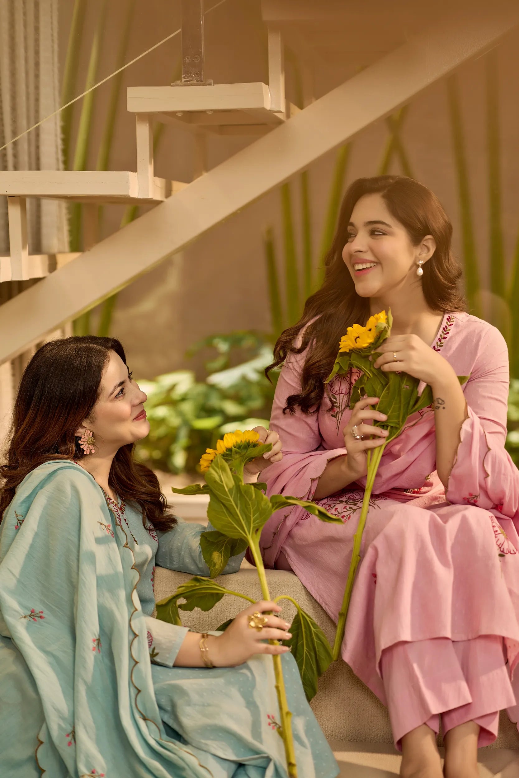 Floral Pink Embroidered Kurta Set