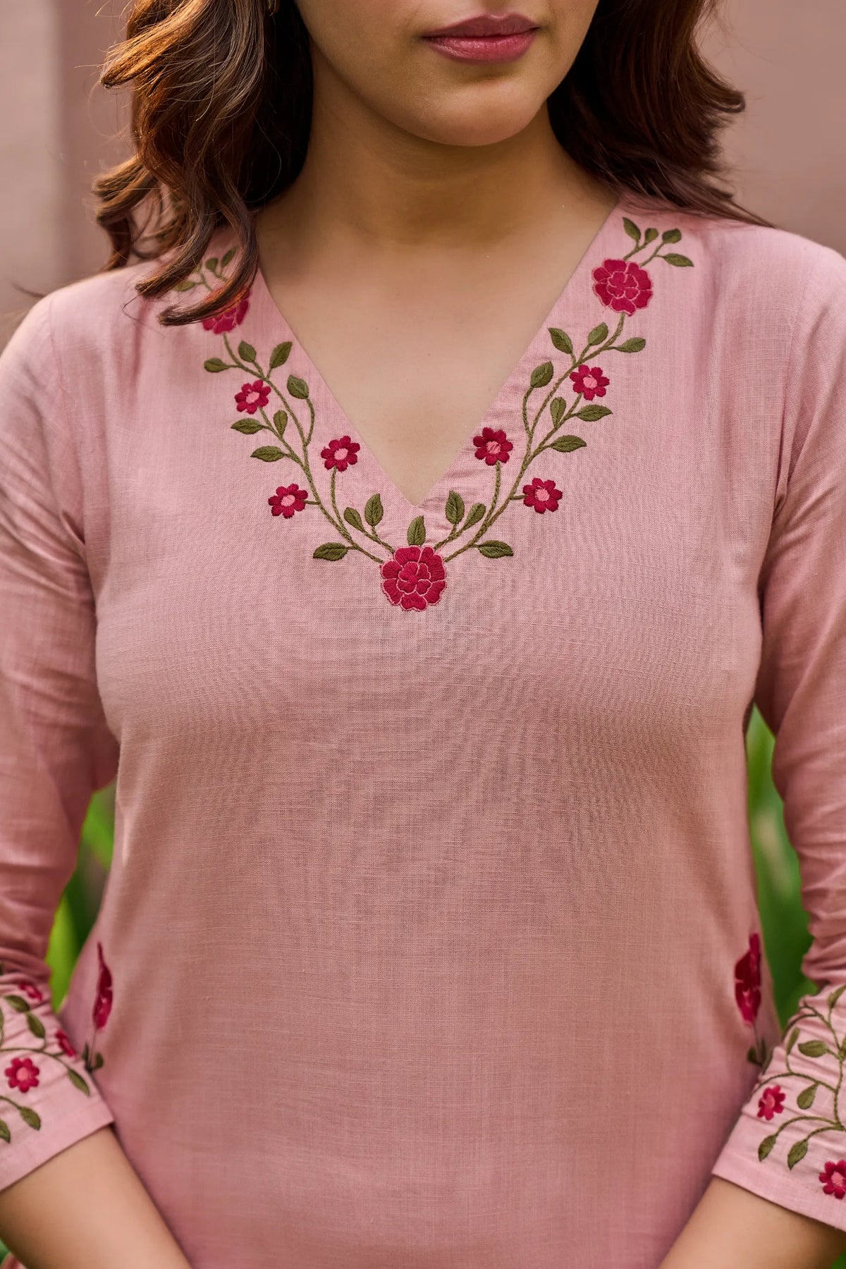 Blush Rose Embroidered Kurta Set