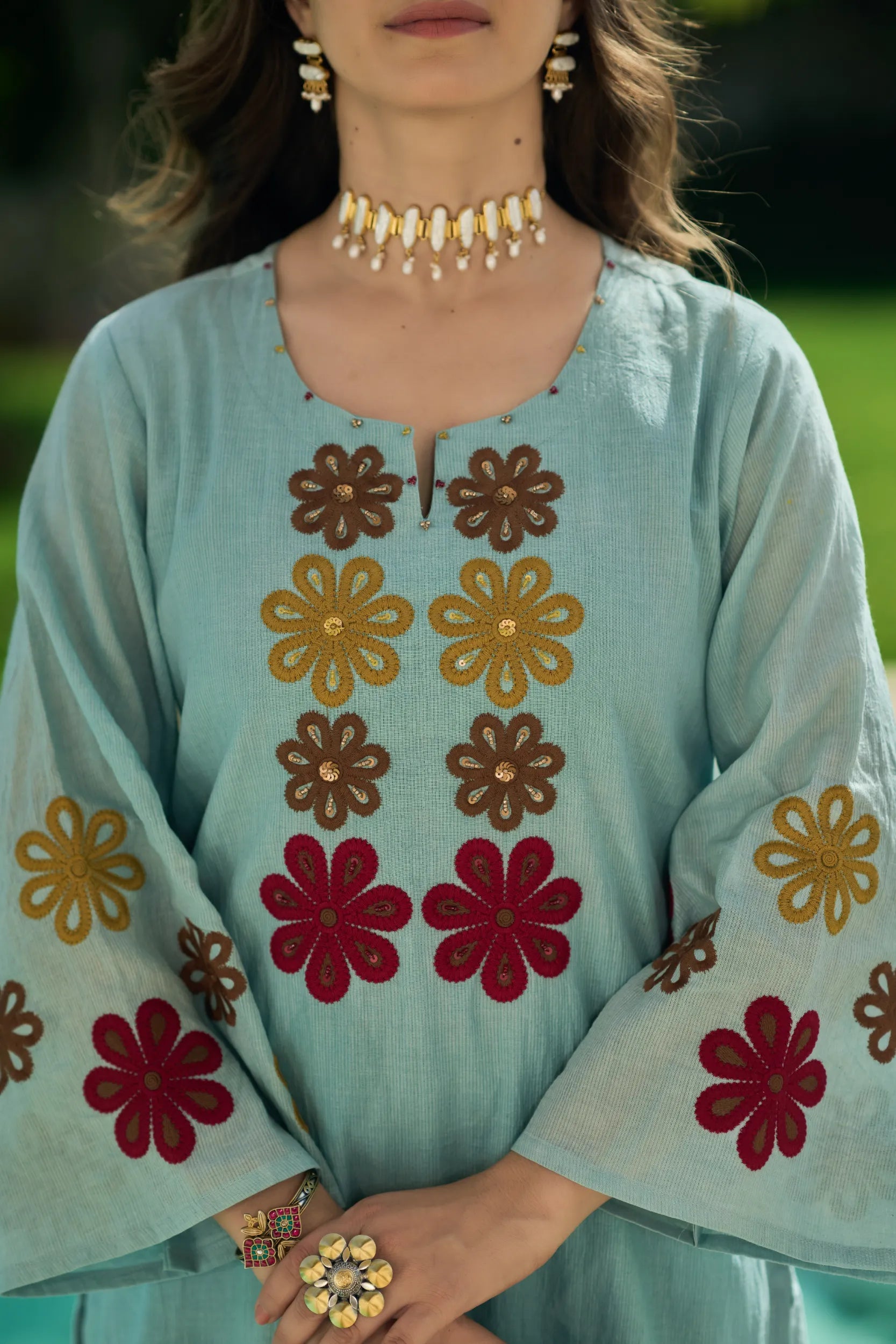 Sky Blossom Kurta Set
