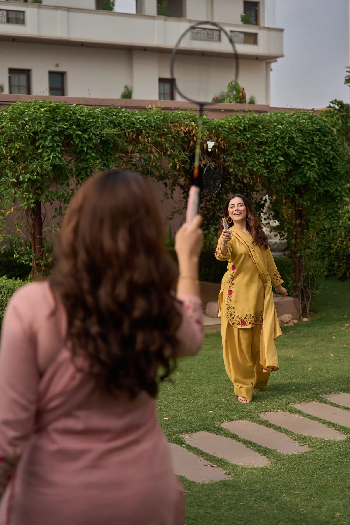 Mustard Floral Kurta Set