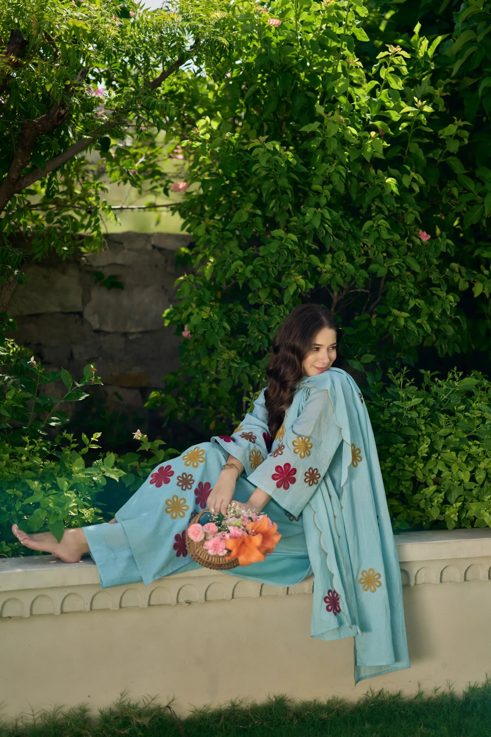 Sky Blossom Kurta Set