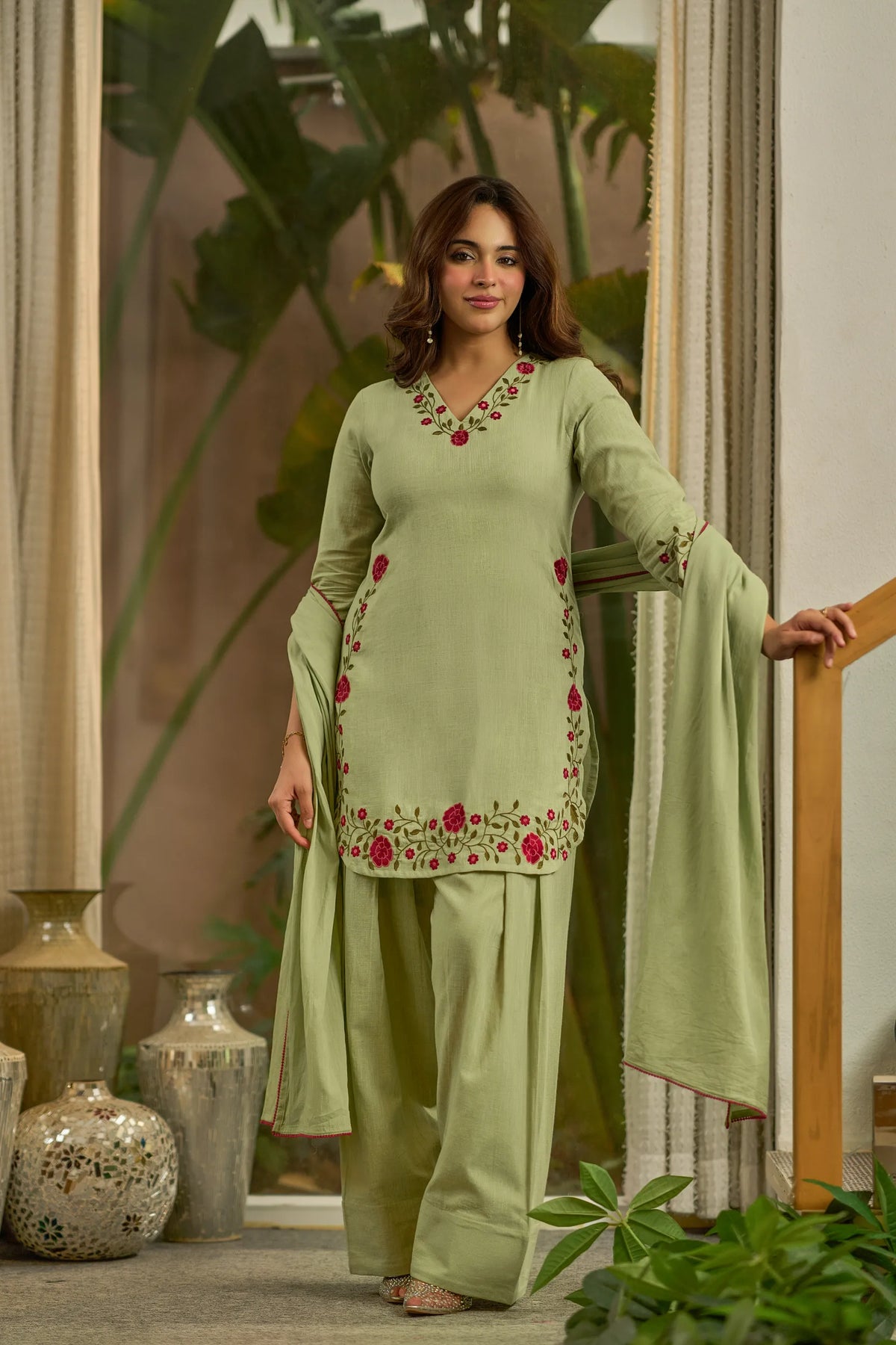 Sage Embroidered Kurta Set