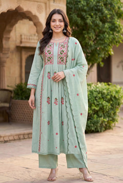 Mint Embroidered Suit Set