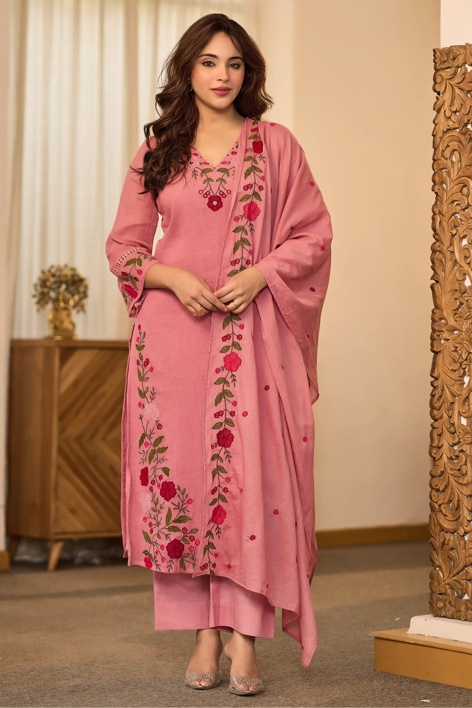 Blush Floral Charm Suit Set