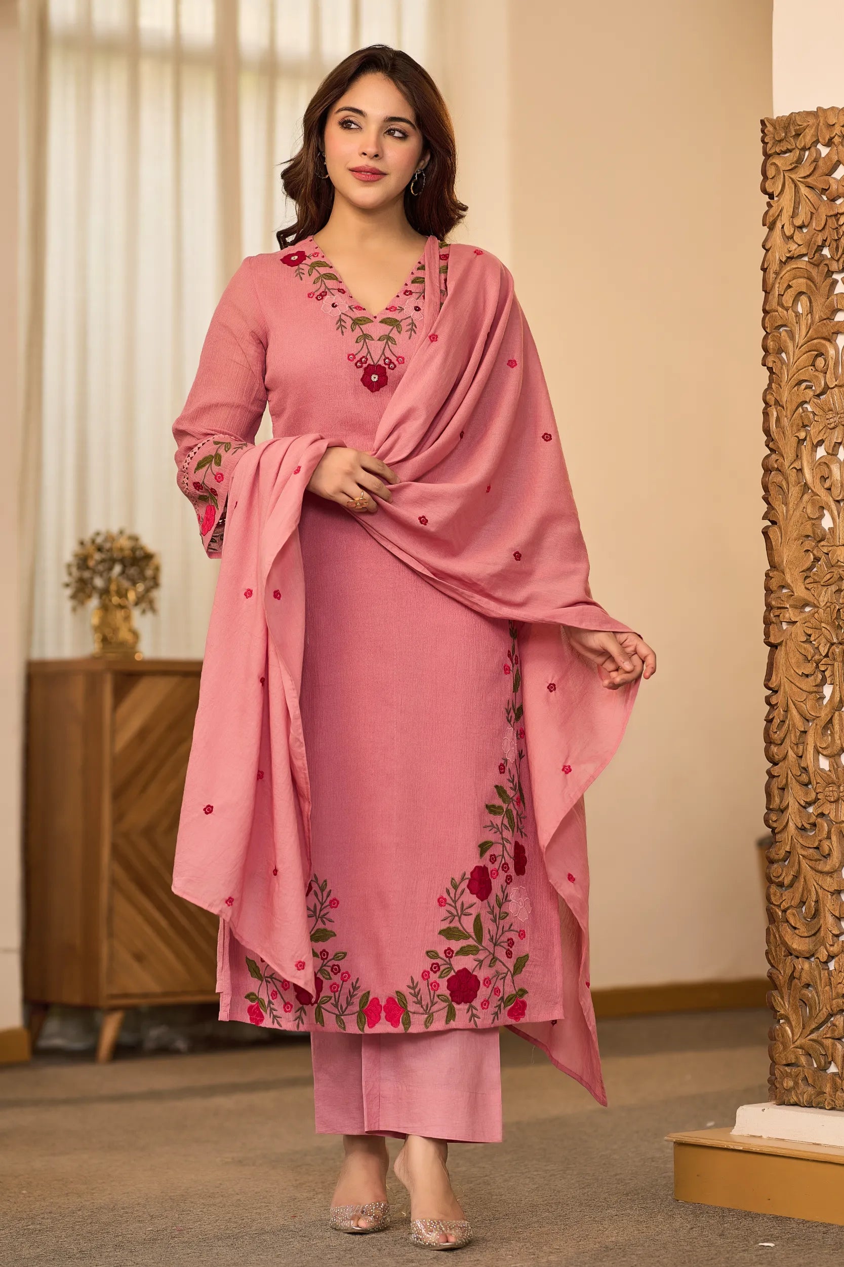 Blush Floral Charm Suit Set