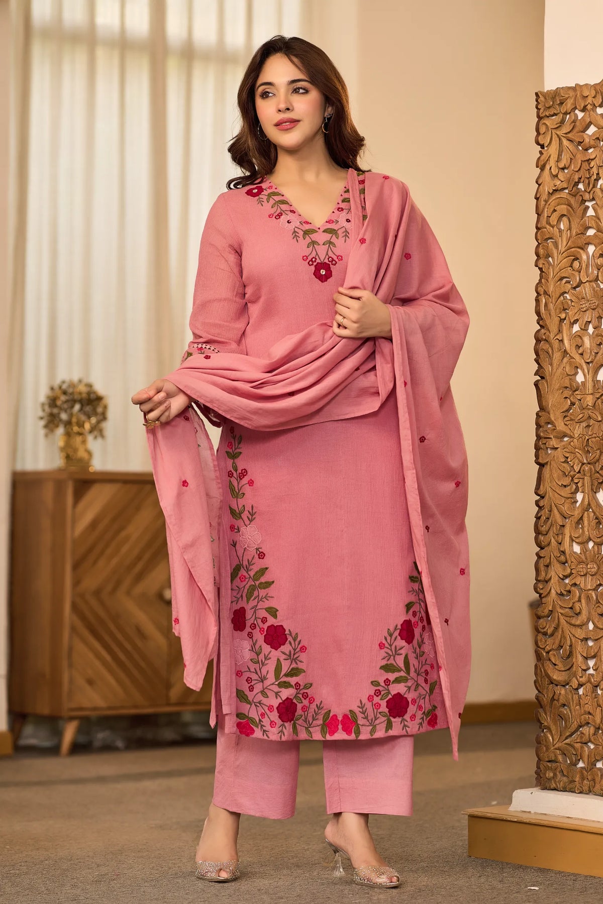 Blush Floral Charm Kurta Set