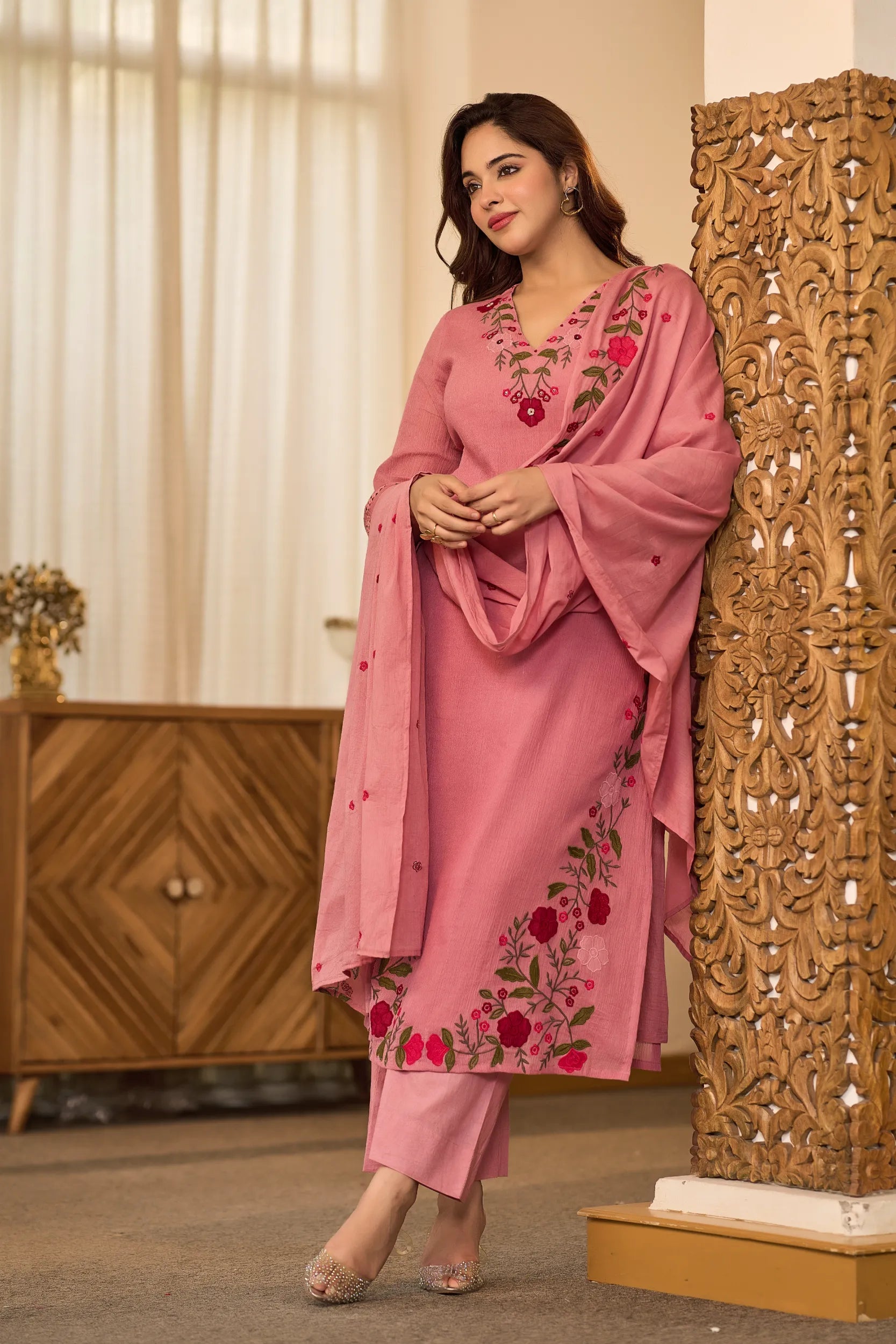 Blush Floral Charm Suit Set