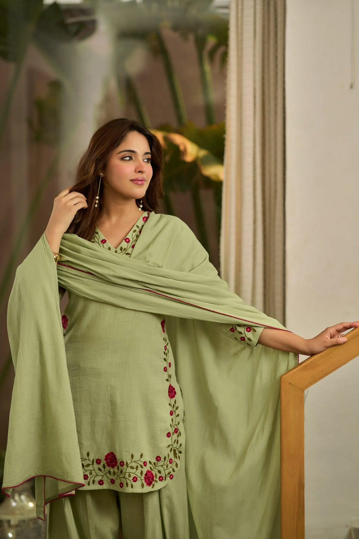 Sage Embroidered Kurta Set