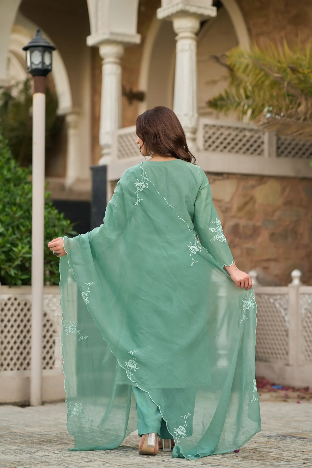 Mint Blossom Kurta Set