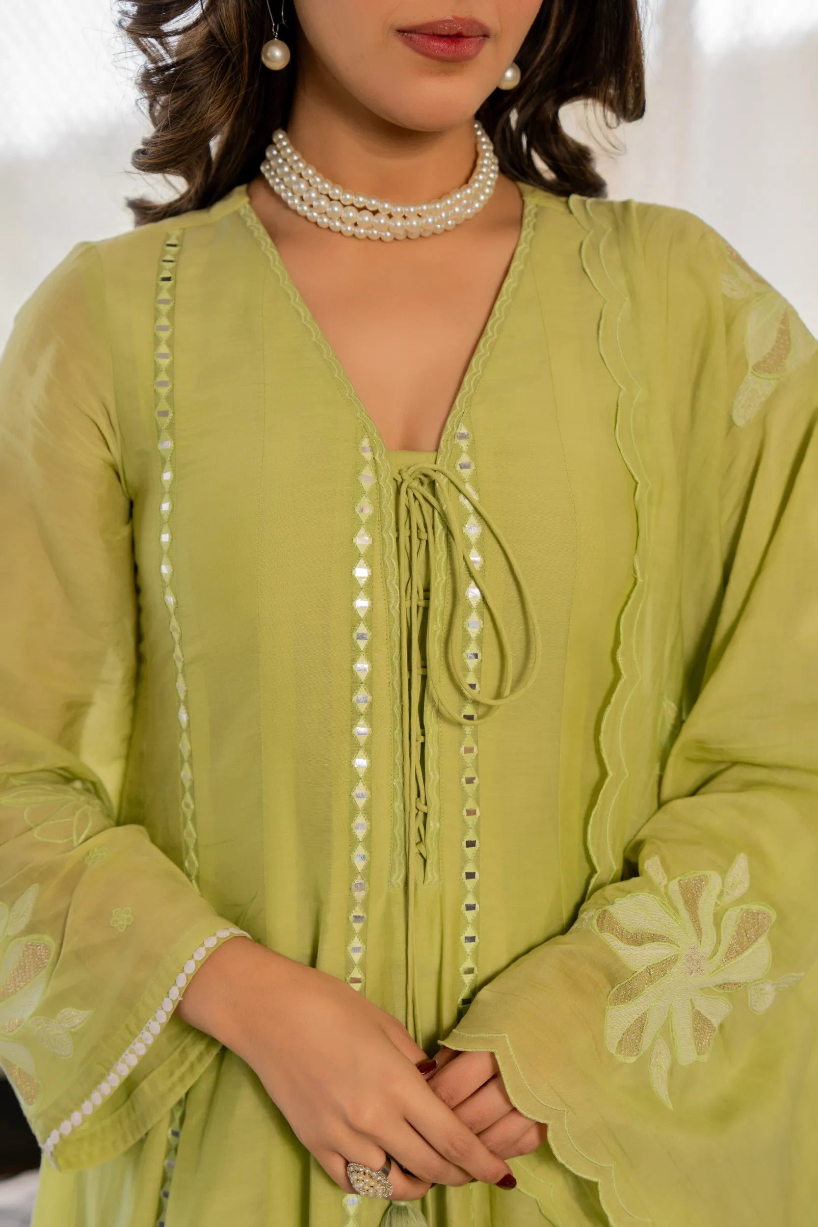 Minted Elegance Chanderi Kurta Set