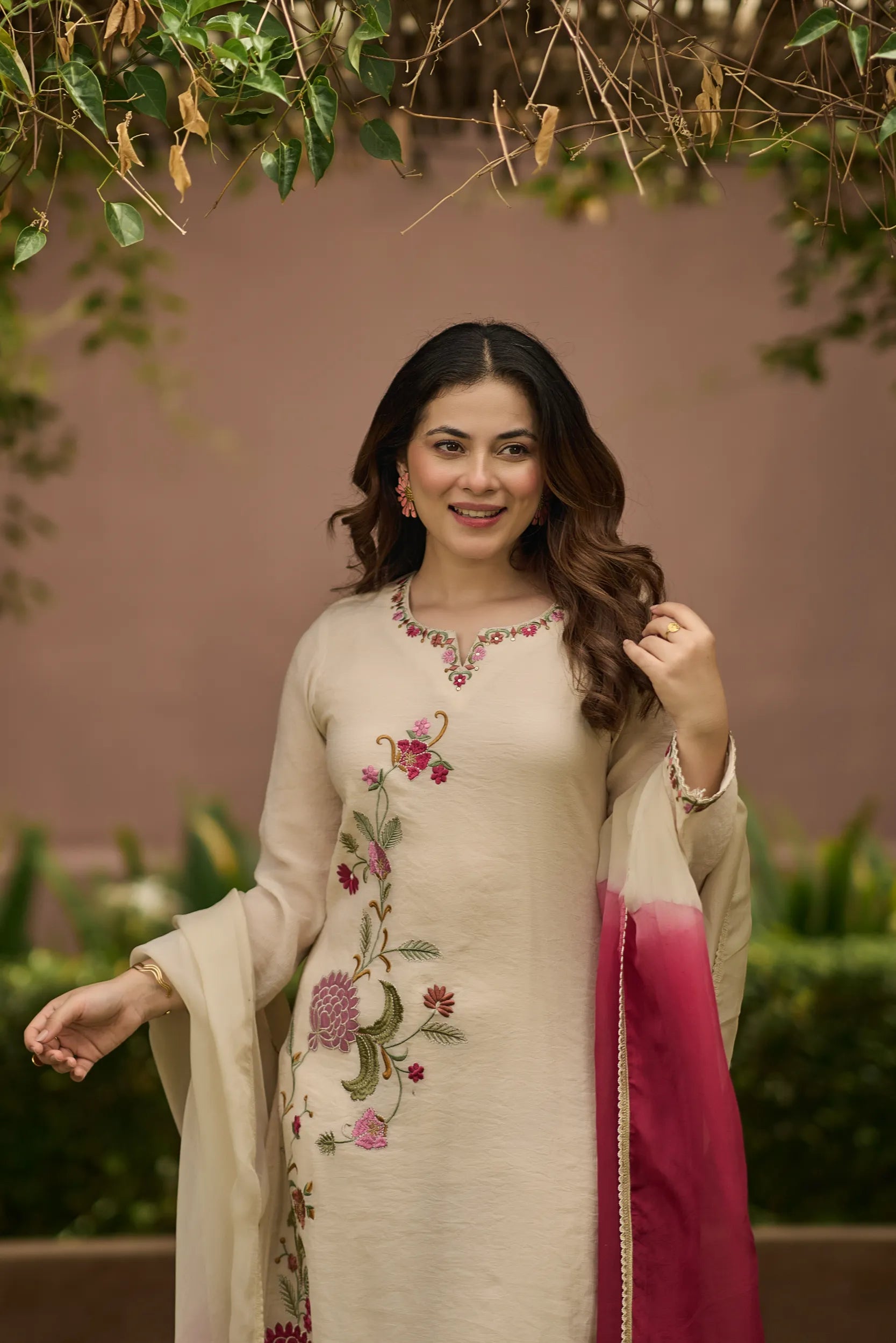 Ivory Floral Kurta Set