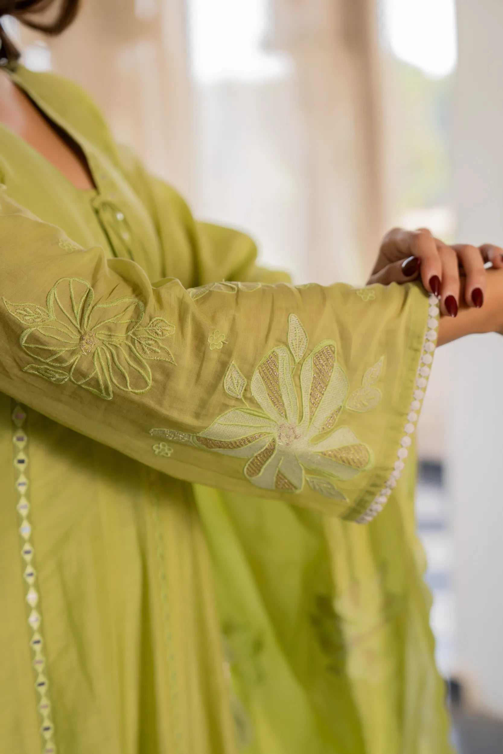 Minted Elegance Chanderi Kurta Set
