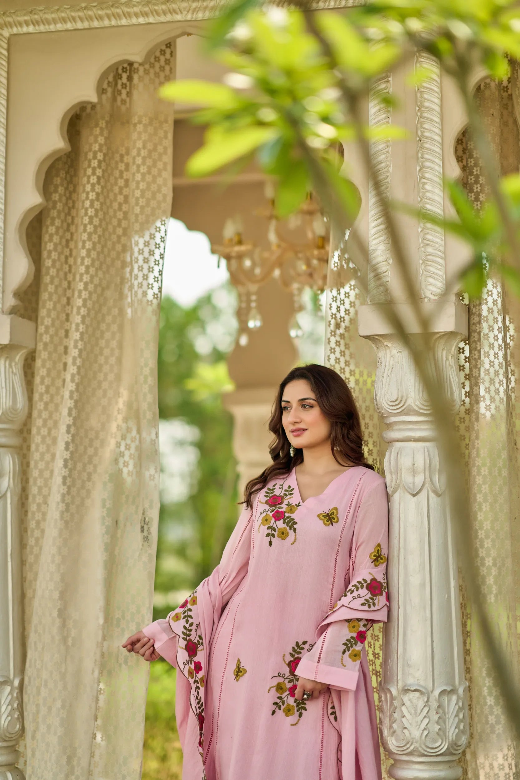 Blush Bloom Embroidered Suit Set
