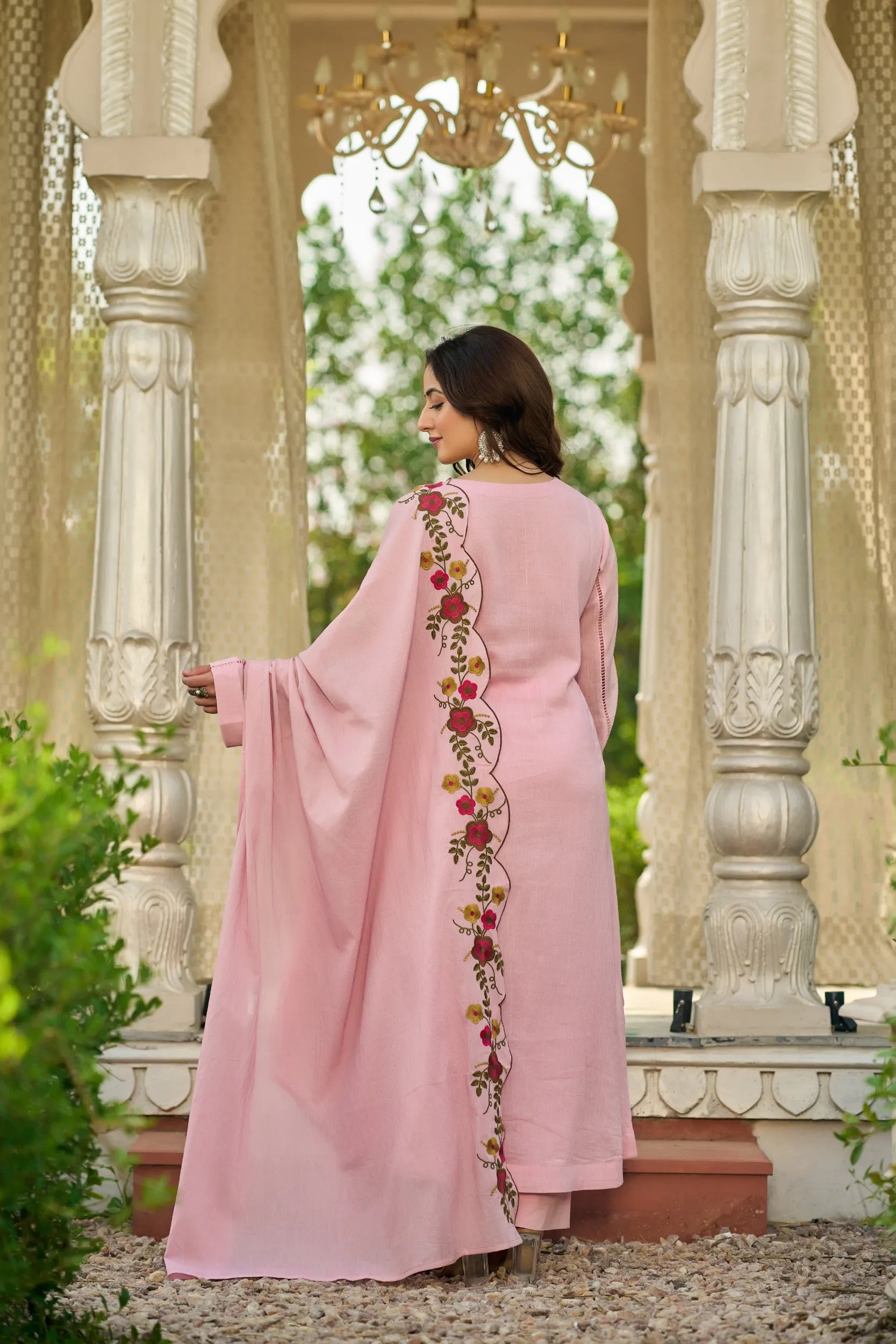 Blush Bloom Embroidered Kurta Set