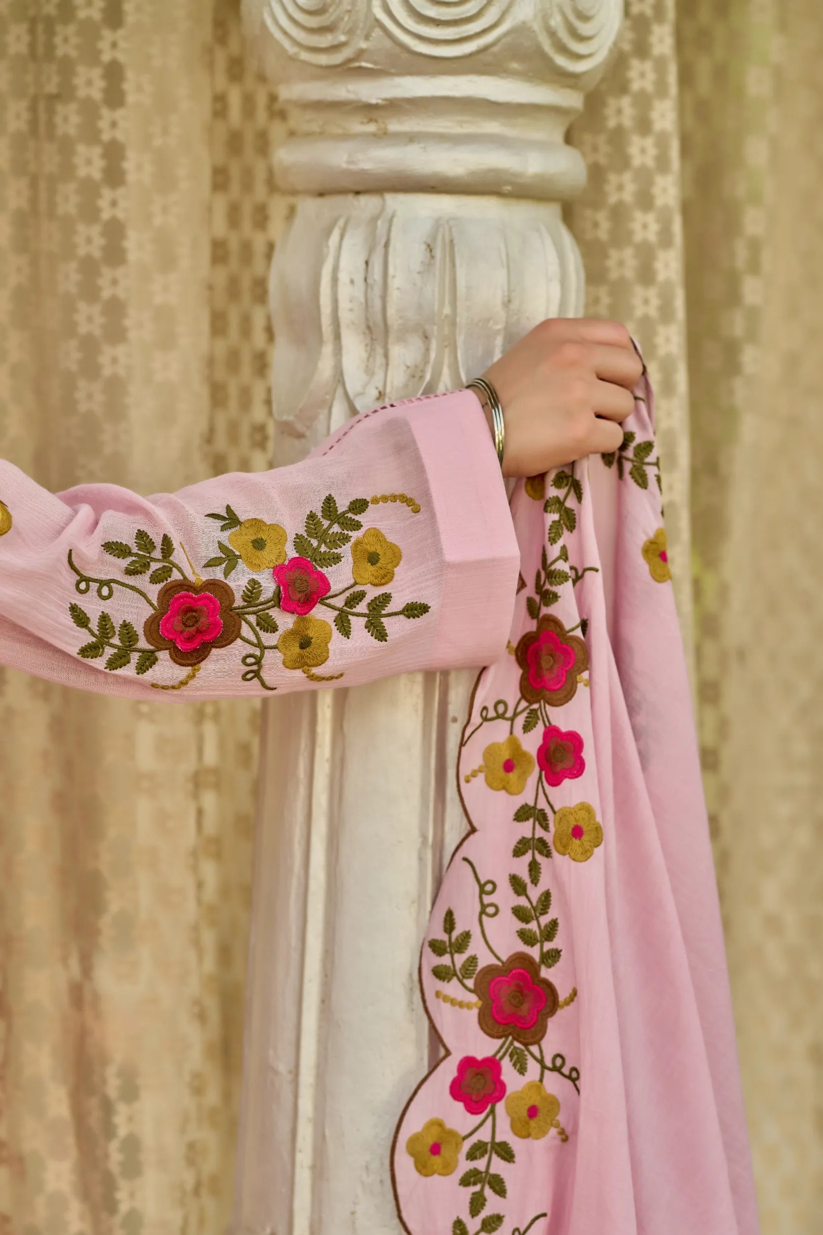 Blush Bloom Embroidered Kurta Set