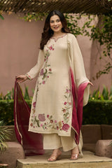 Ivory Floral Kurta Set