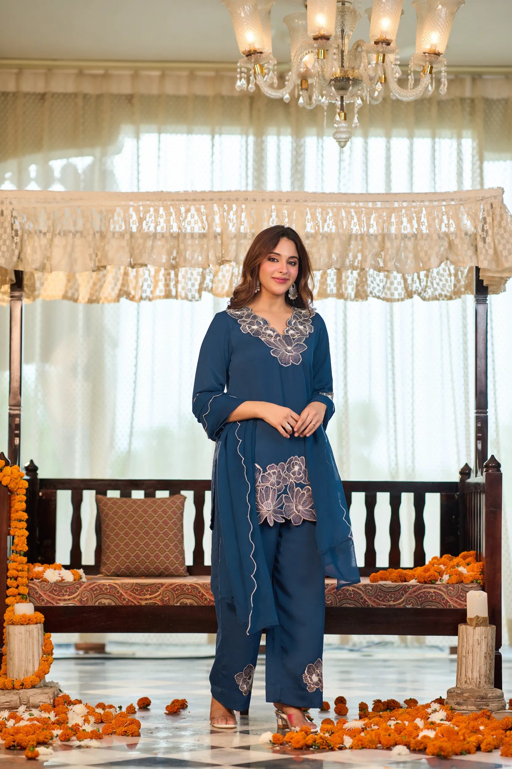Sapphire Bloom Suit Set