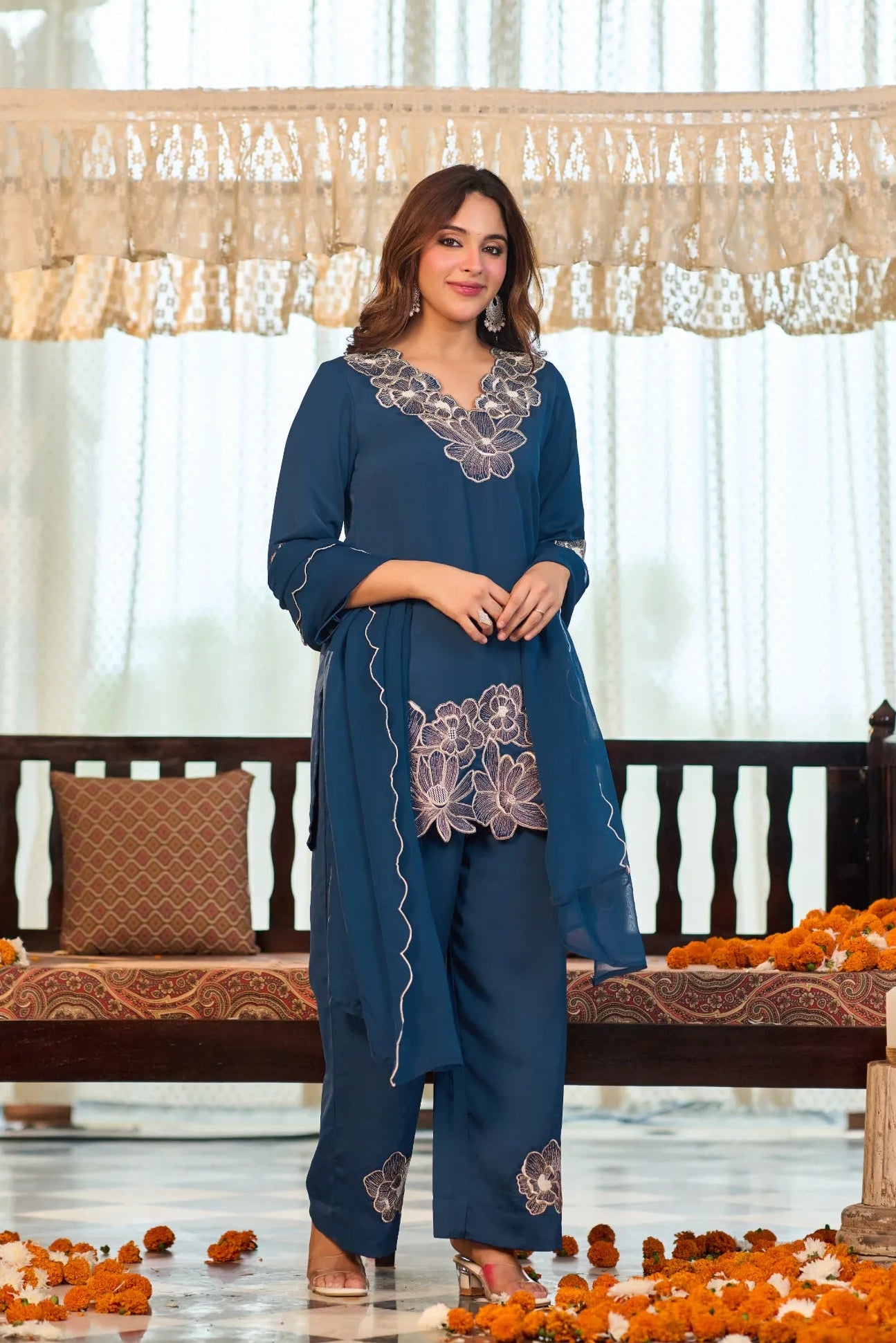 Sapphire Bloom Kurta Set