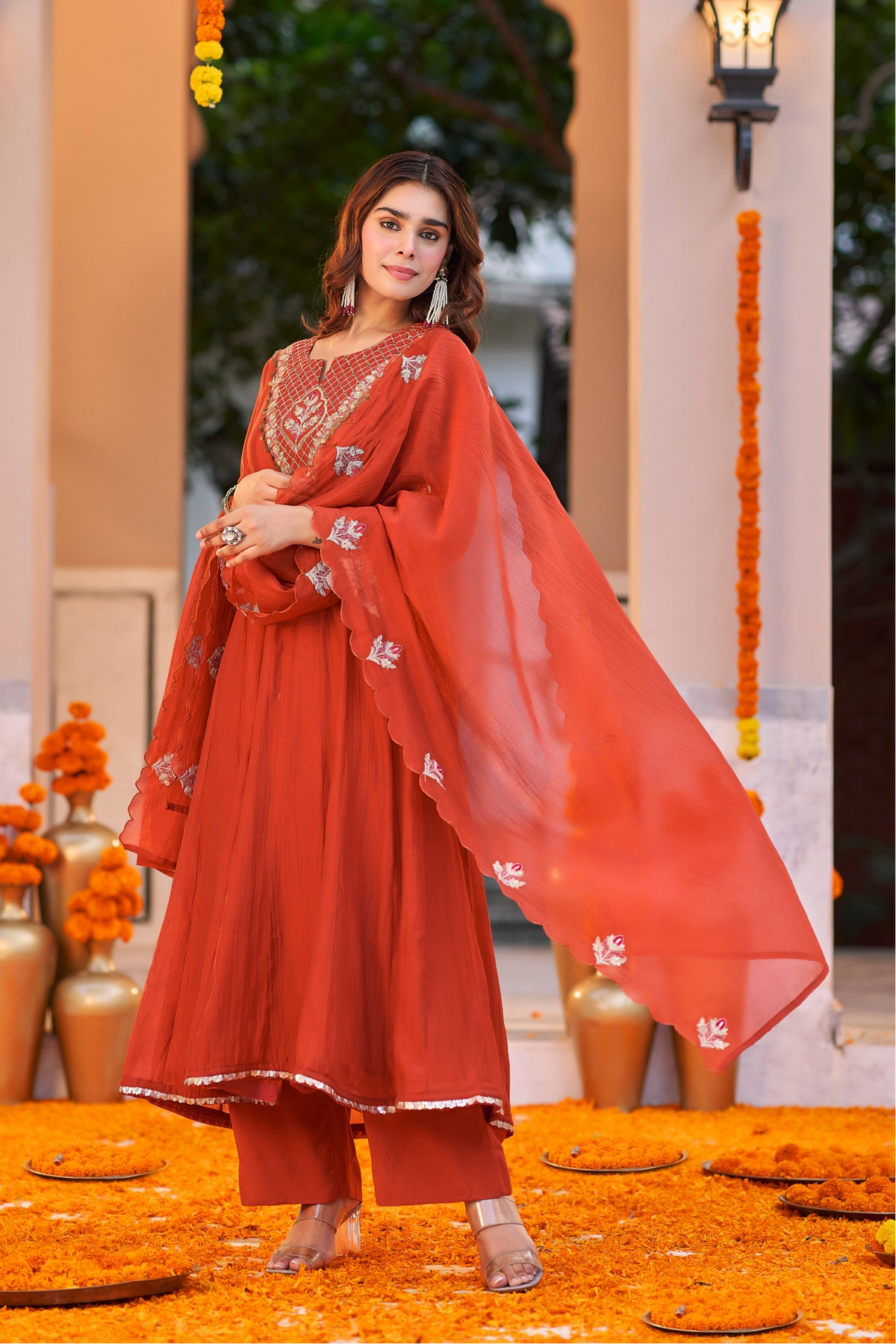 Orange Royal Elegance Kurta Set