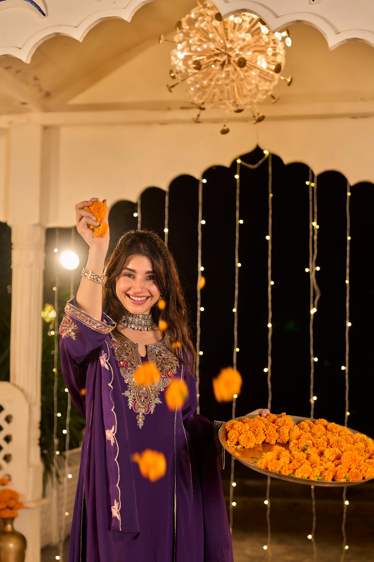Royal Plum Purple Embroidered Kurta Set