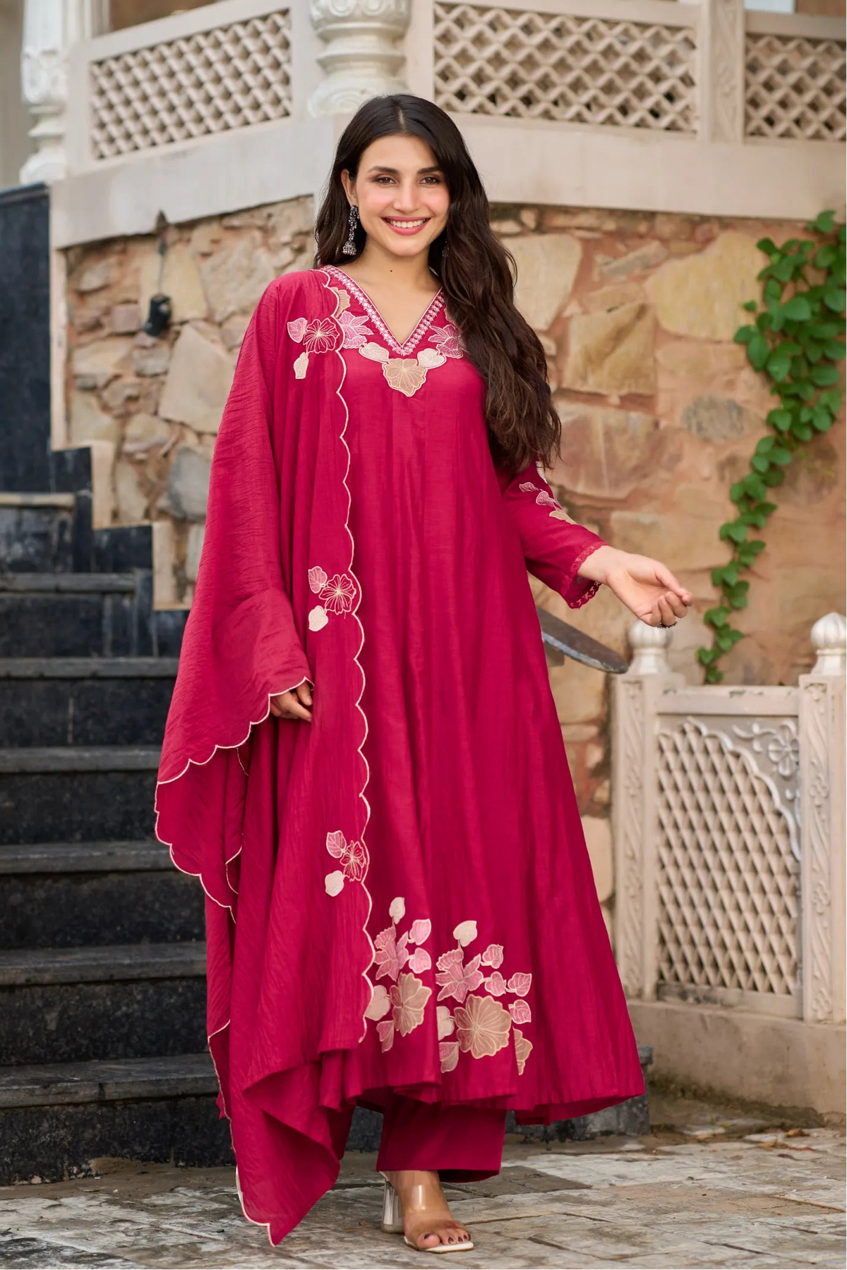 Berry Pink Floral Suit Set