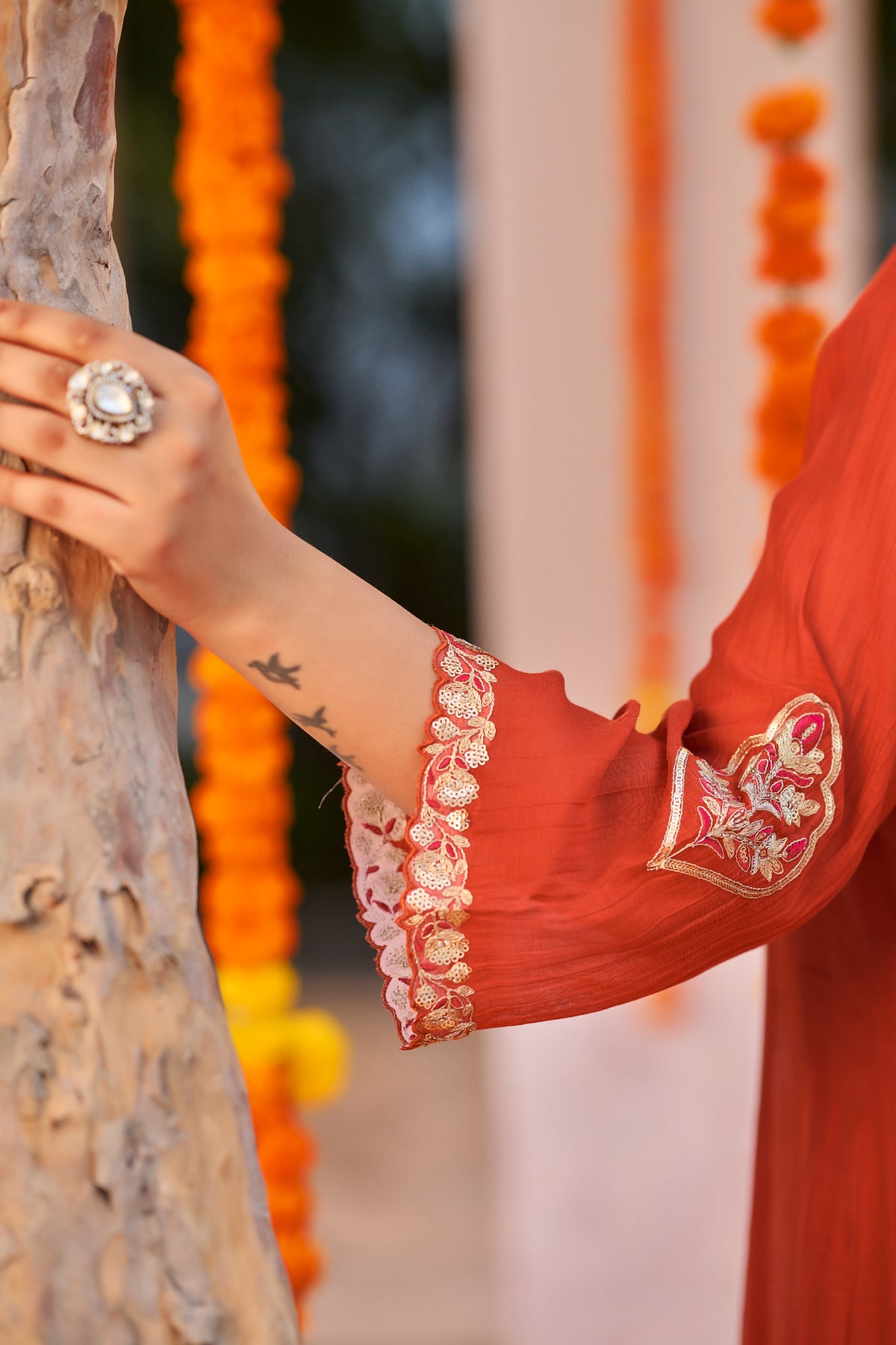 Orange Royal Elegance Kurta Set