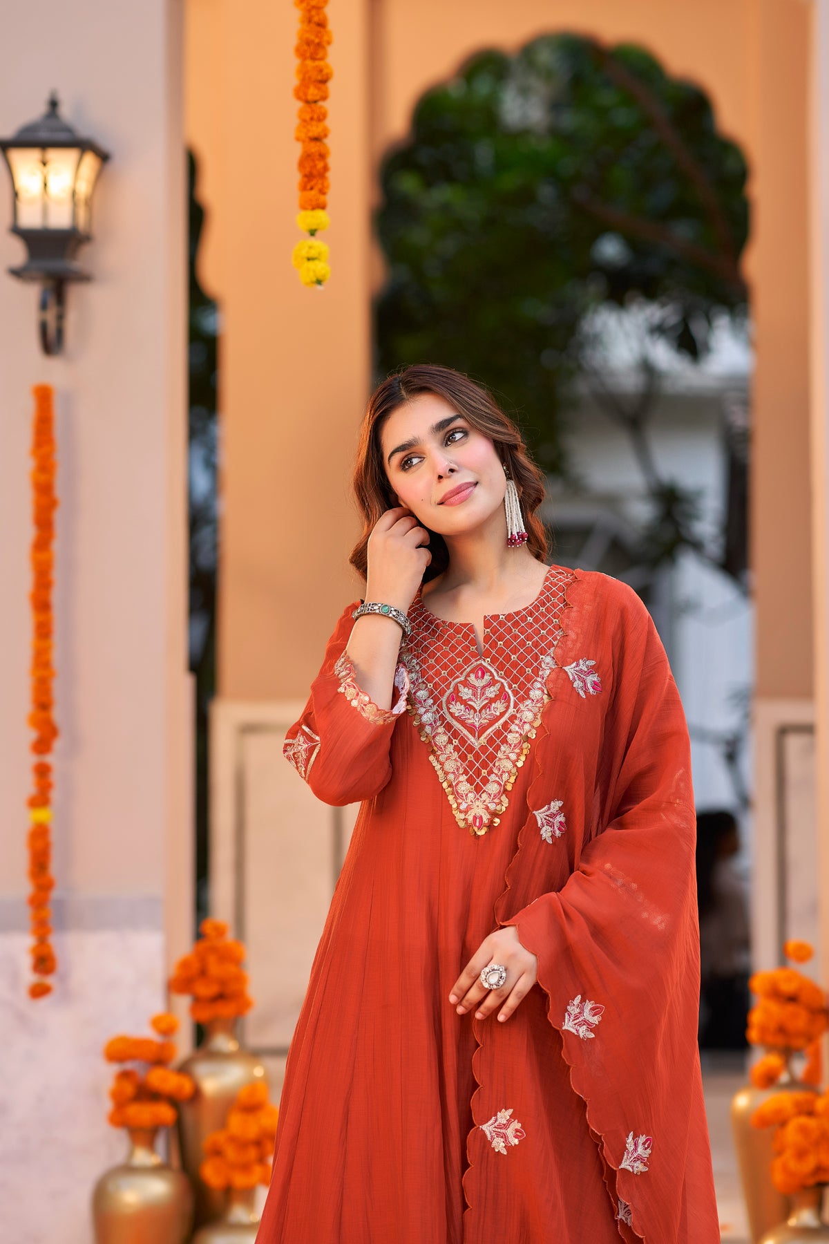 Orange Royal Elegance Kurta Set