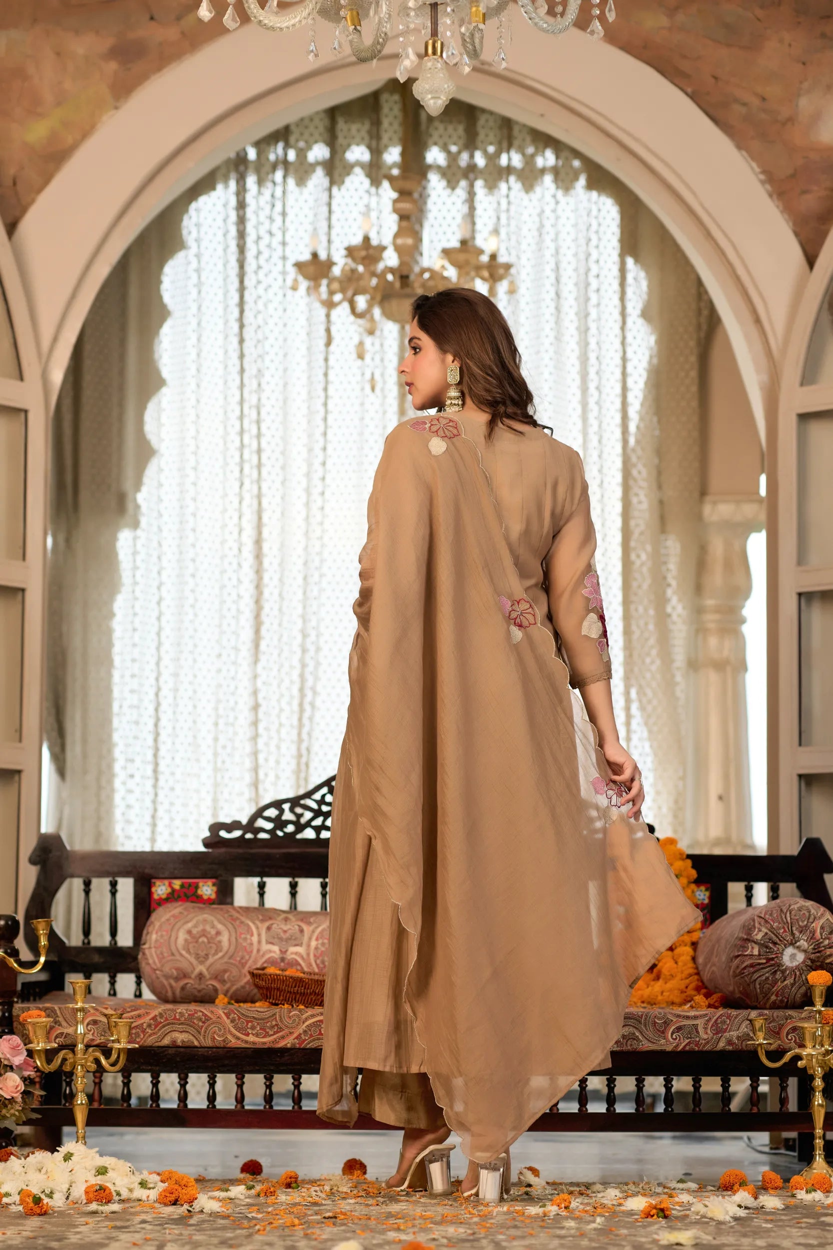 Mocha Brown Flared Suit Set