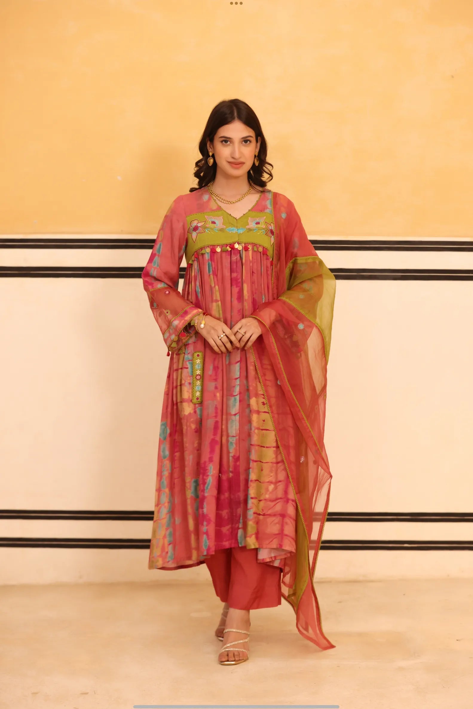 Pink Aura Flared Suit Set