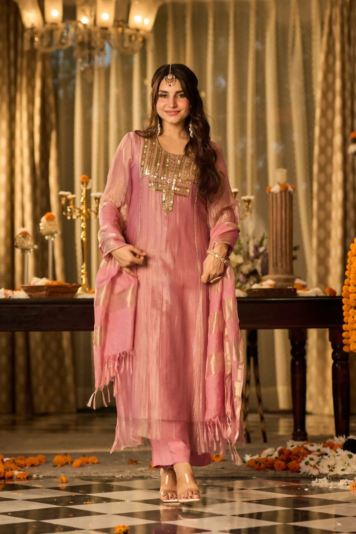 Rosegold Radiance Kurta Set