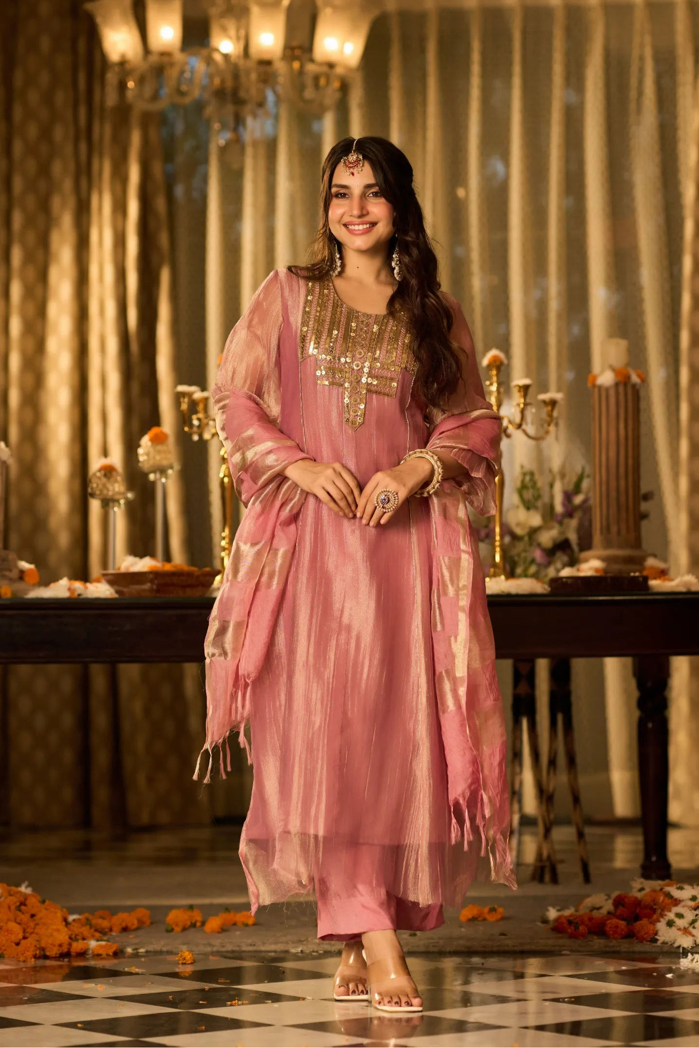 Rosegold Radiance Kurta Set