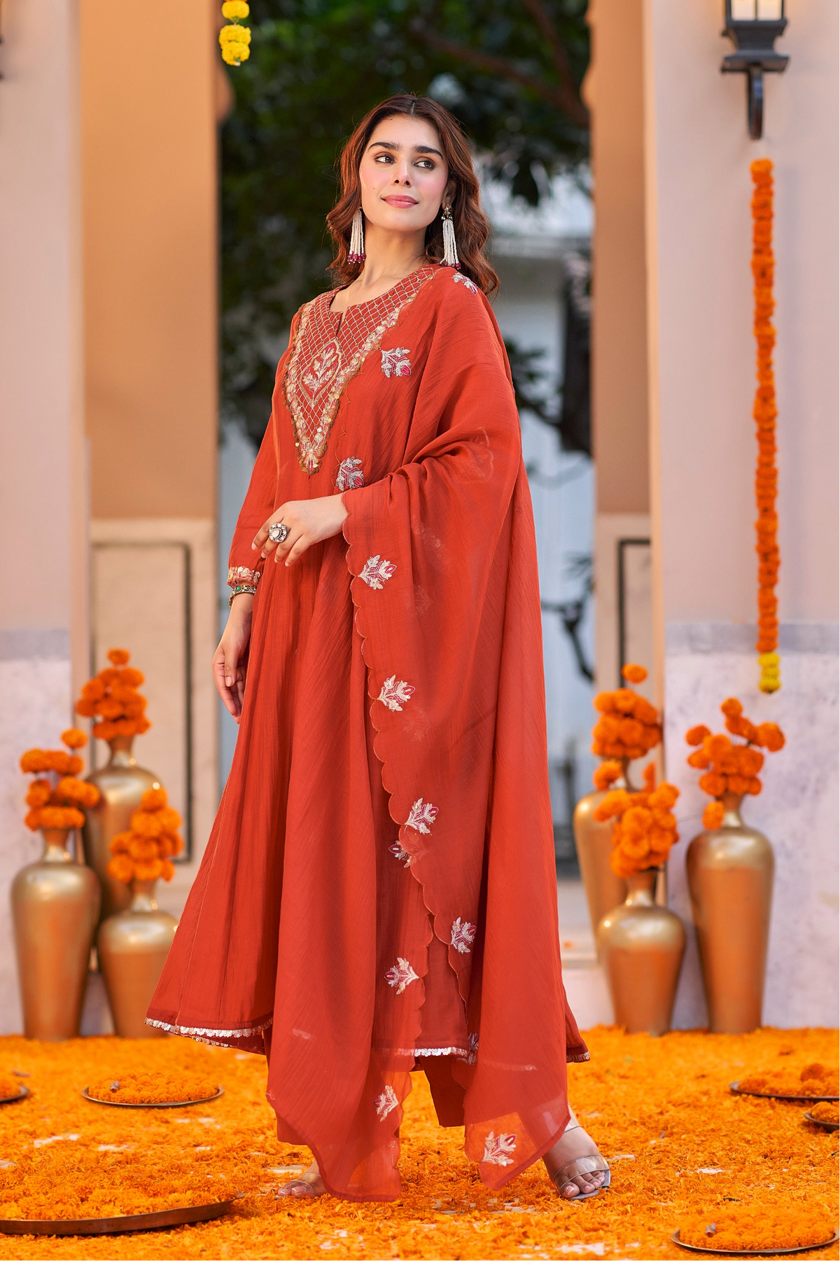 Orange Royal Elegance Kurta Set
