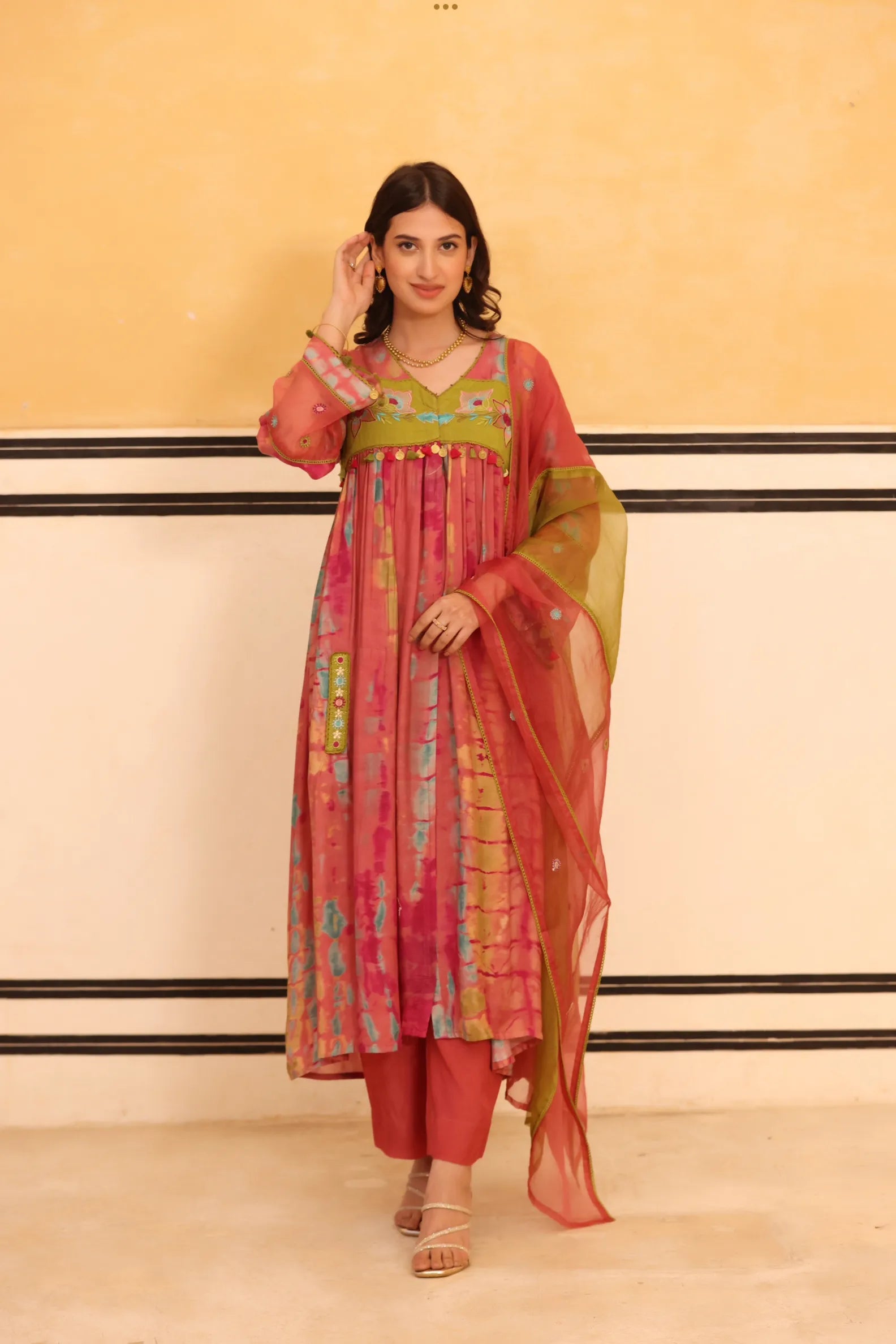 Pink Aura Flared Suit Set