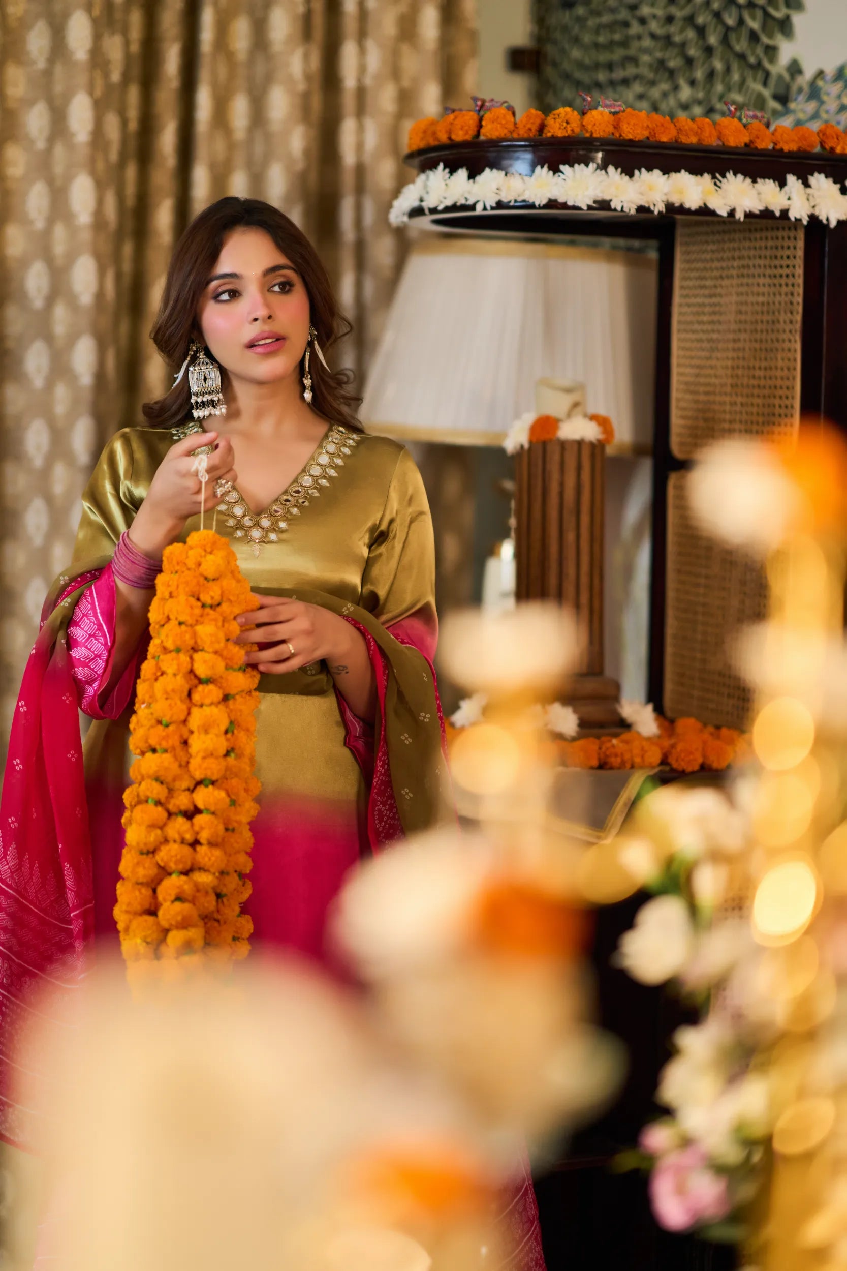Golden Fuchsia Suit Set
