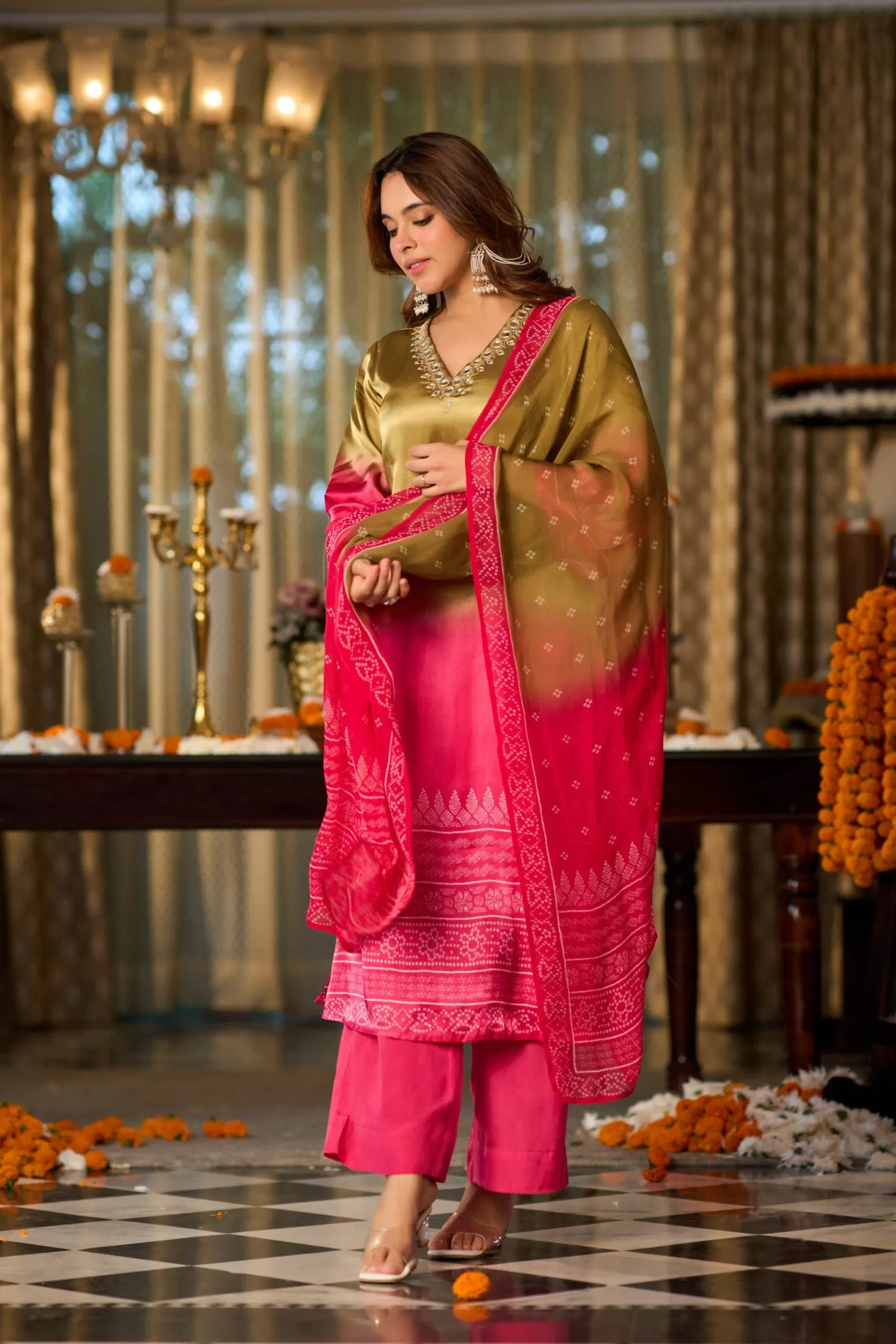 Golden Fuchsia Kurta Set