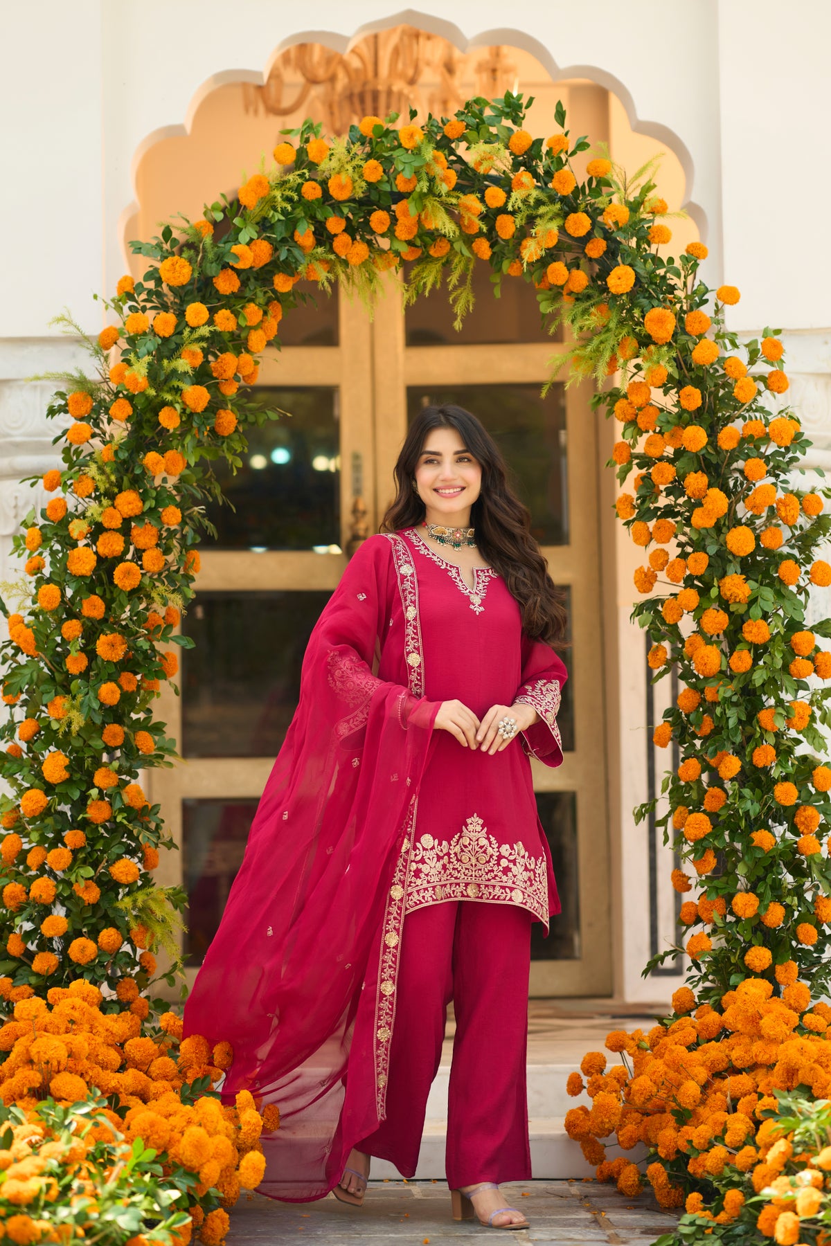 Rosy Elegance Suit Set