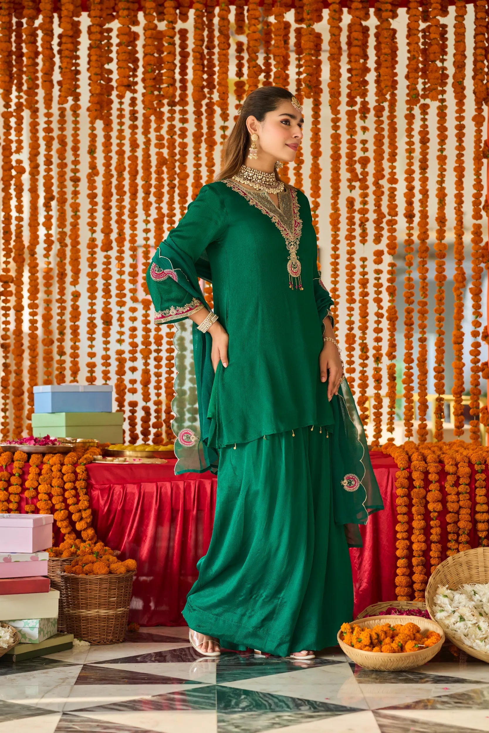 Emerald Royale Palazzo Set